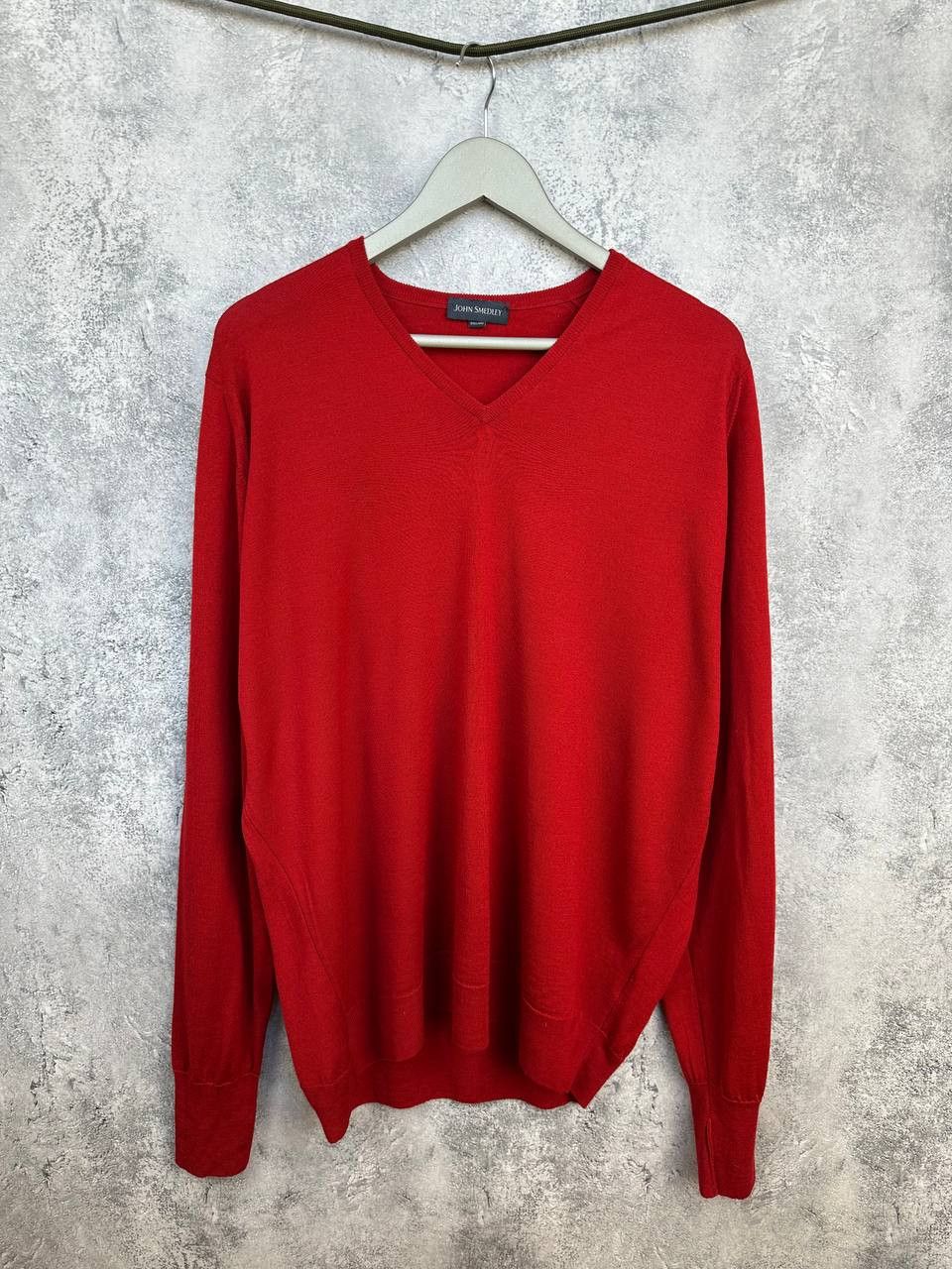 John Smedley John Smedley Merino Wool Sweater Red V-Neck Jumper Size US XXL / EU 58 / 5 - 1 Thumbnail