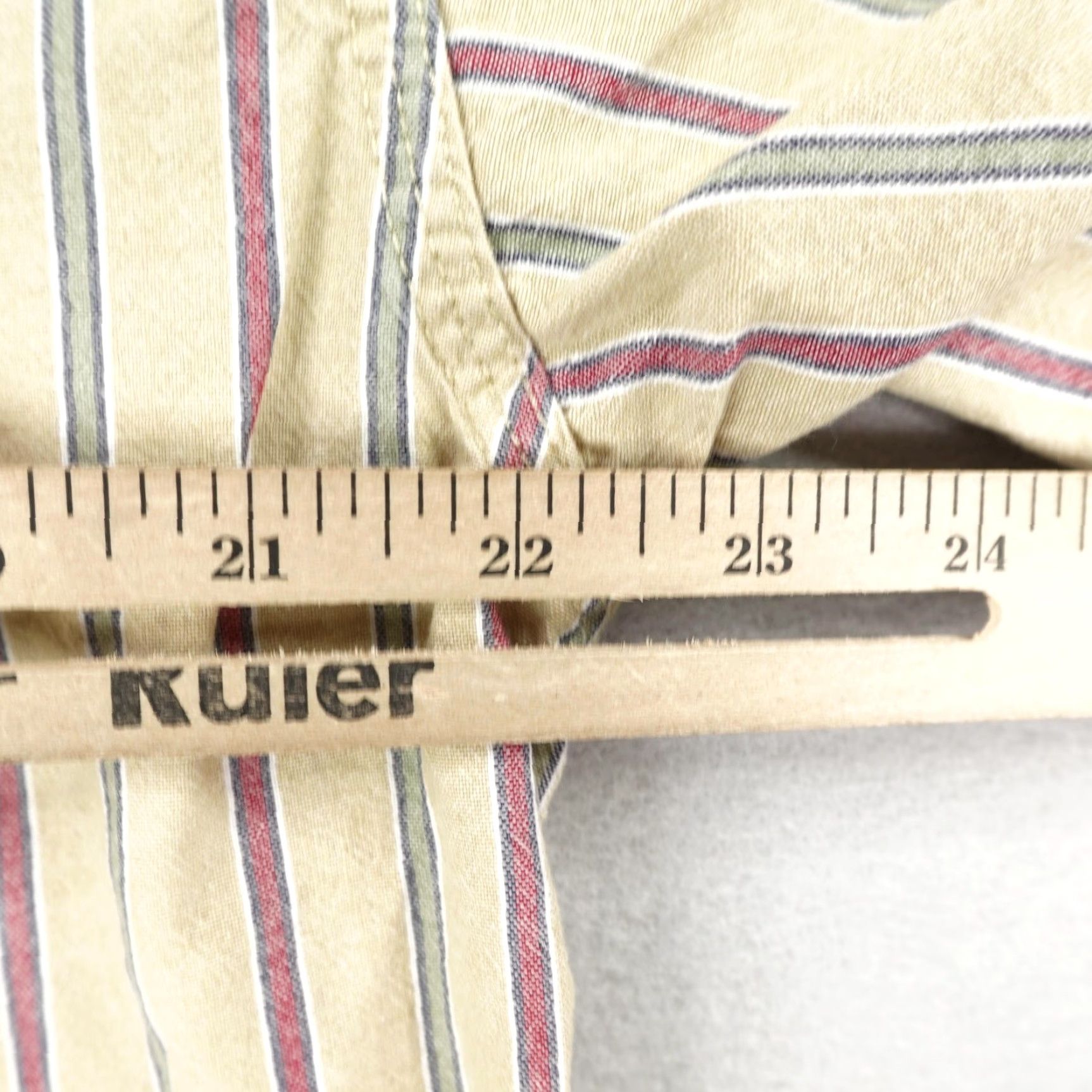 Vintage Cabelas Shirt Mens Medium Beige Striped Button Up Chambray Short Sleeve Outdoors Size US M / EU 48-50 / 2 - 5 Thumbnail