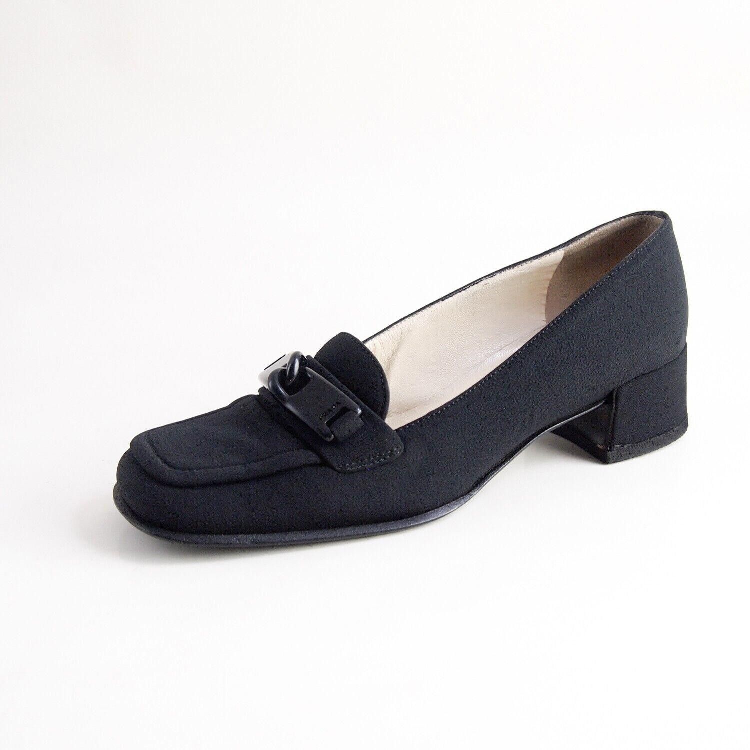 Prada Prada Square Toe Pumps Low Heel Black Suede US 6 EU 36 Size US 6 / IT 36 - 2 Thumbnail