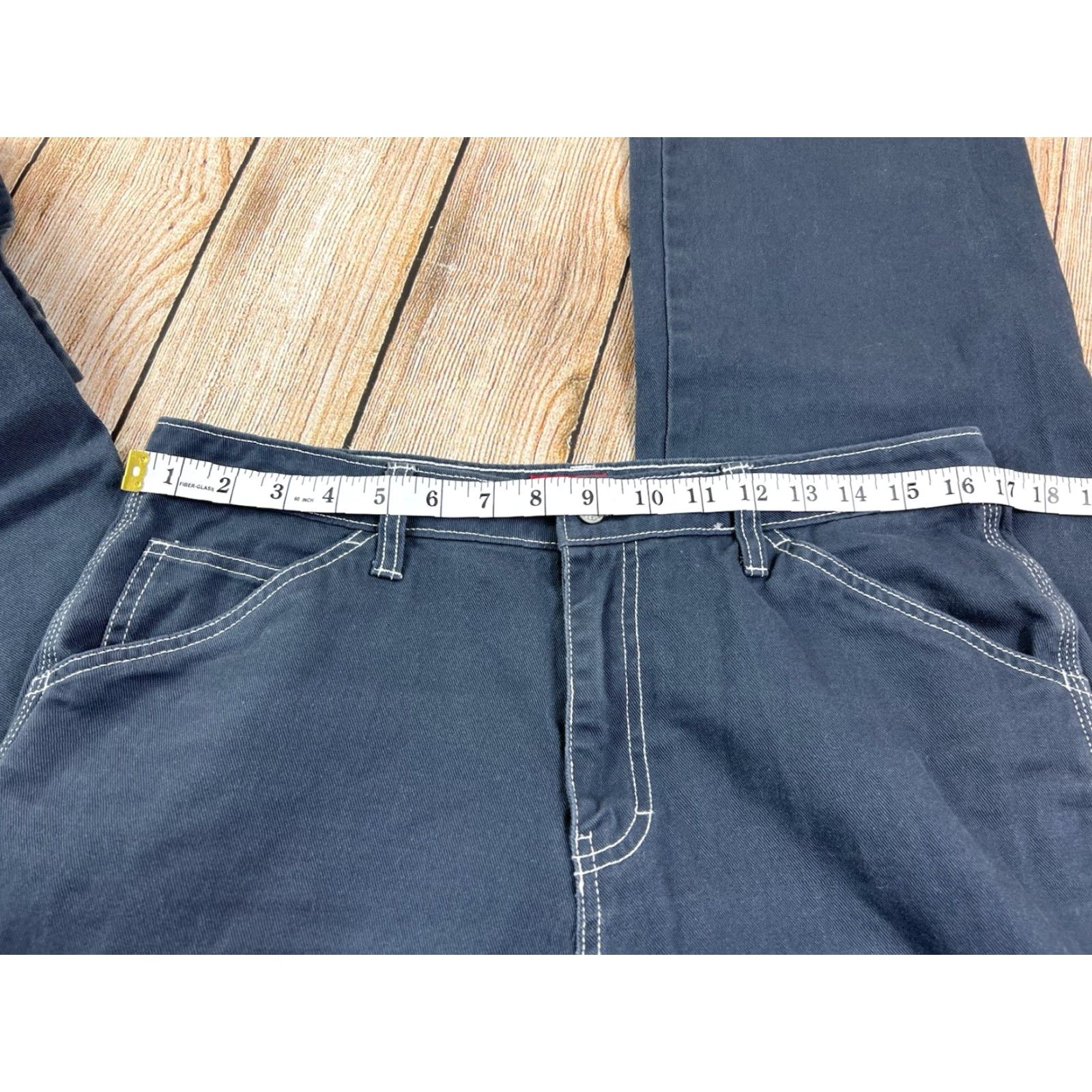 Dickies Dickies Women’s Carpentar Baggy Grey White Pants Size 11/30 Size 32" / US 10 / IT 46 - 4 Thumbnail