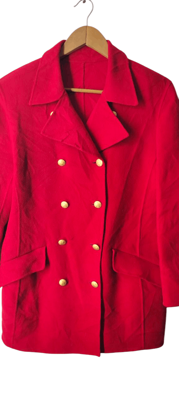 Sonia Rykiel SONIA RYKEL PARIS RED PEACOAT DOUBLE BREAST JACKET Size M / US 6-8 / IT 42-44 - 5 Thumbnail