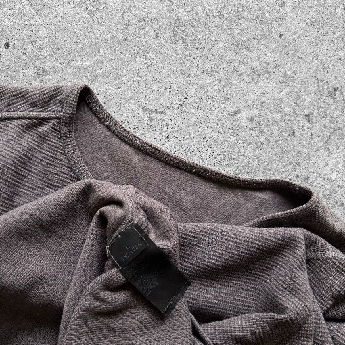 Allsaints AllSaints Mens Brown Gray Faded Ribbed Long Sleeve T-Shirt Size US L / EU 52-54 / 3 - 3 Thumbnail