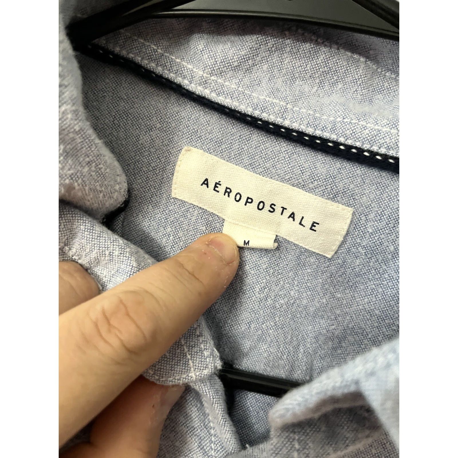 Vintage Aéropostale Button Up Shirt Mens Adult M Blue Solid Casual Long Sleeve Pocket Button Up Shirt Size US M / EU 48-50 / 2 - 3 Thumbnail