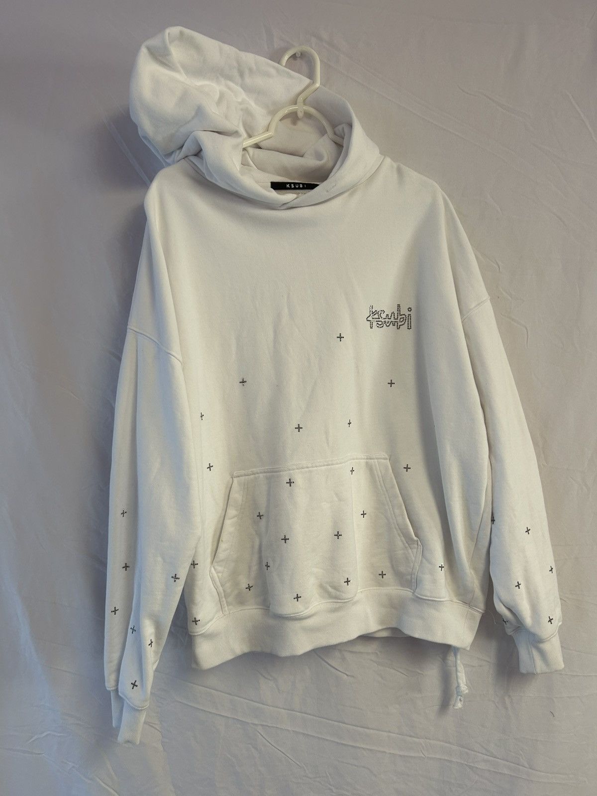 Ksubi Ksubi Rhinestone Studded White Oversized Hoodie Size US M / EU 48-50 / 2 - 1 Thumbnail