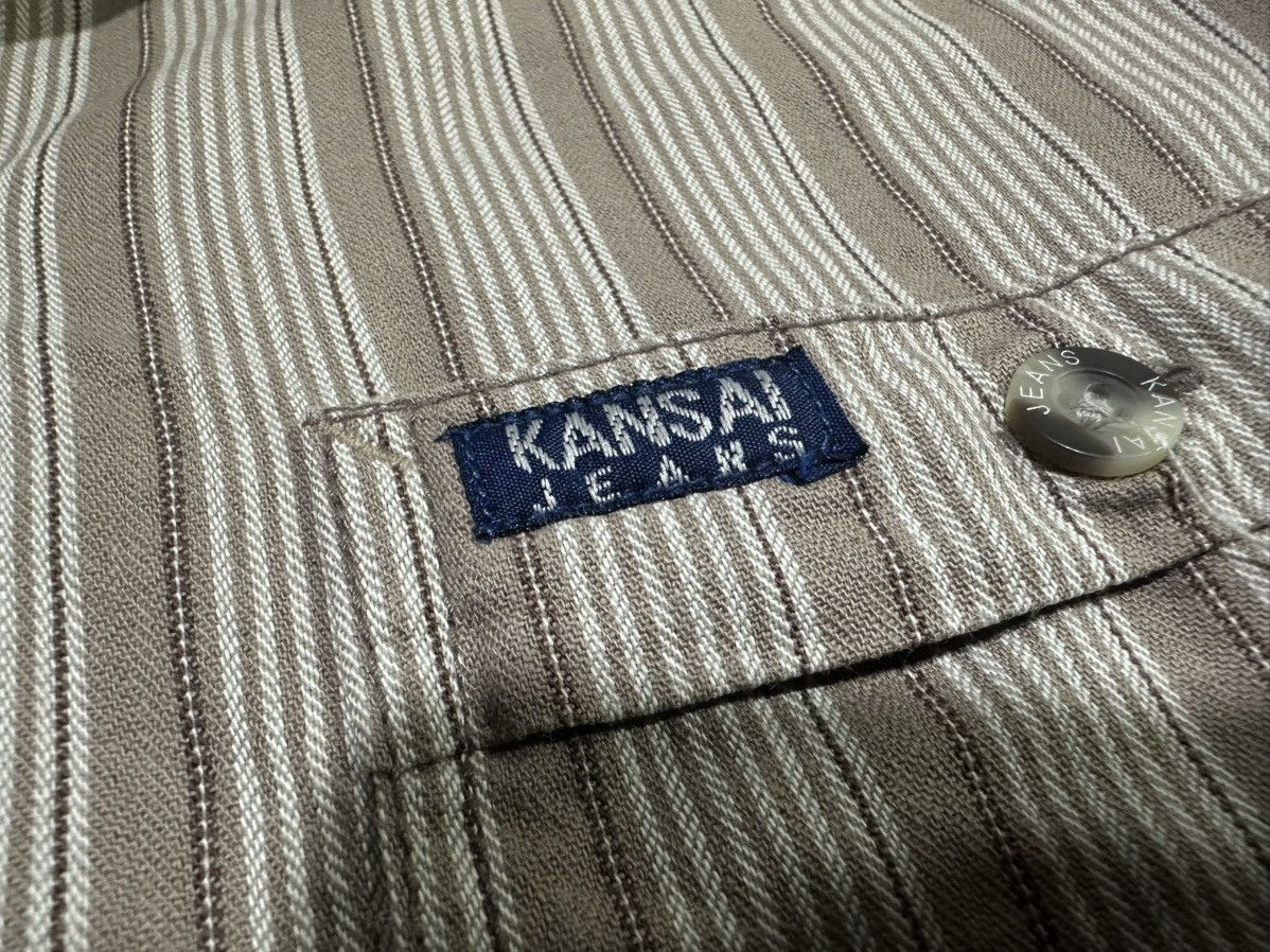 Japanese Brand 🔥Vintage Kansai Jeans Striped Shirt Double Pockets Size US M / EU 48-50 / 2 - 3 Thumbnail