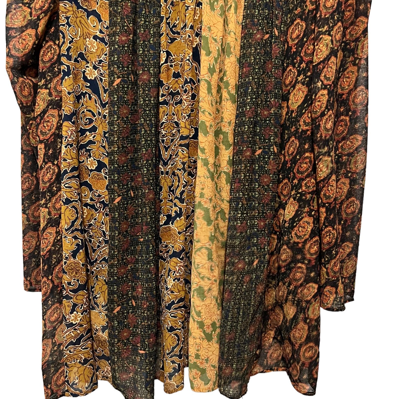 Free People Free People Merrie Mix Print Tunic Fall Colors Smocked SM Size S / US 4 / IT 40 - 10 Thumbnail