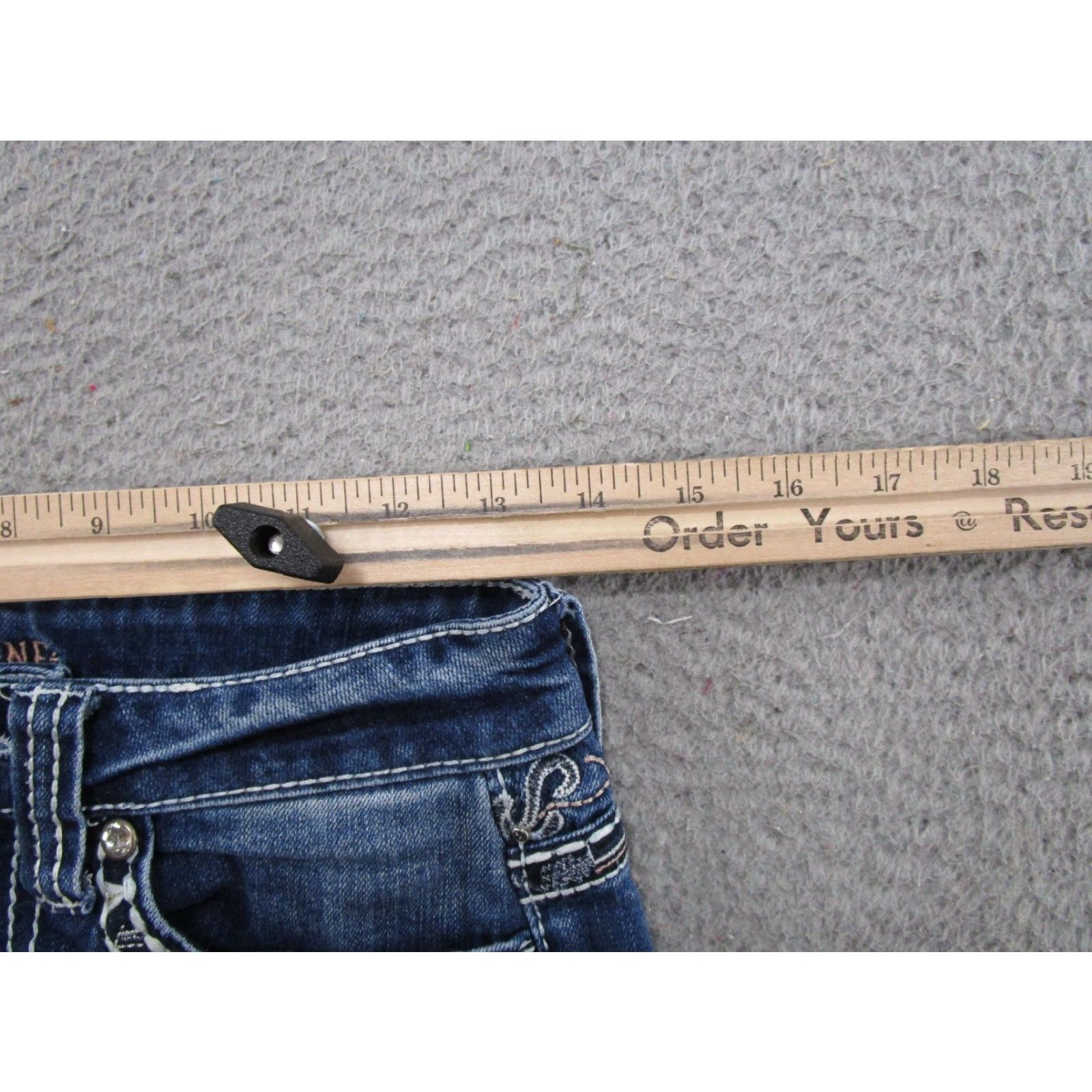 Vintage Shyanne Womens Bootcut Jeans Size 25 Long Read Blue Stretch Denim Cotton Spandex 5-Pocket Size 42" / US 20 - 6 Thumbnail