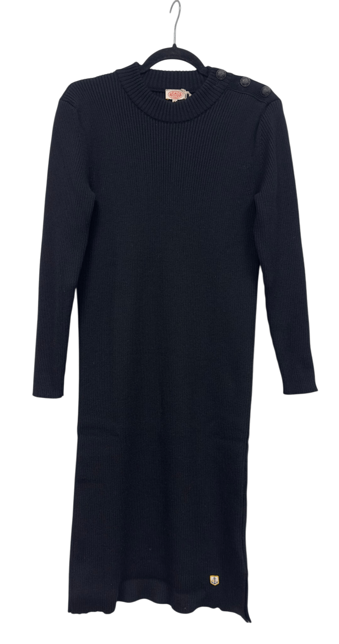 Armor-Lux Navy Blue Wool Ribbed knit Bodycon Dress Size S / US 4 / IT 40 - 1 Thumbnail