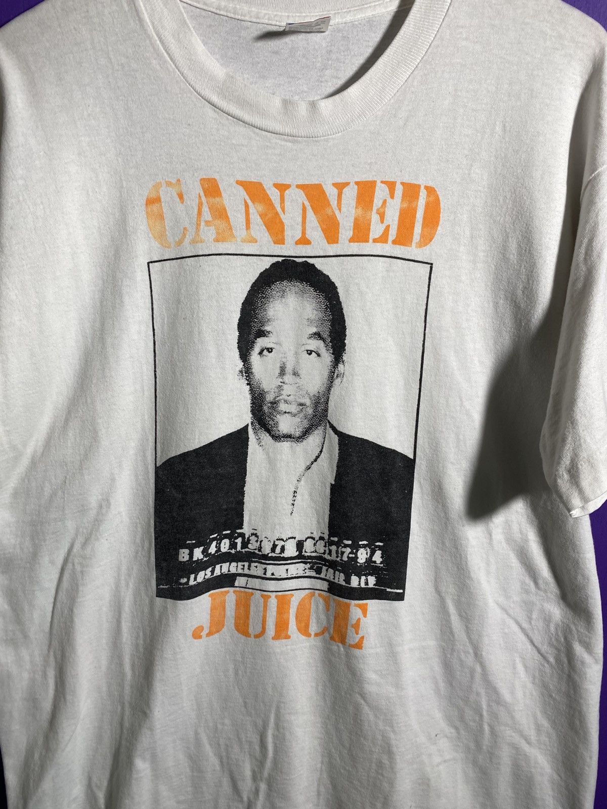 Vintage Vintage 90s OJ Simpson canned juice mugshot t-shirt Size US XL / EU 56 / 4 - 3 Thumbnail