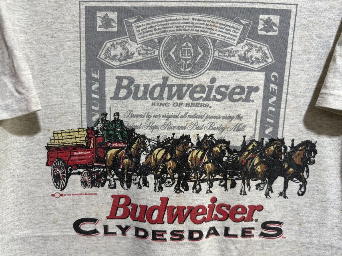 Budweiser × Vintage Vintage Budweiser ClyDesdales Faded Tee Size US M / EU 48-50 / 2 - 2 Thumbnail