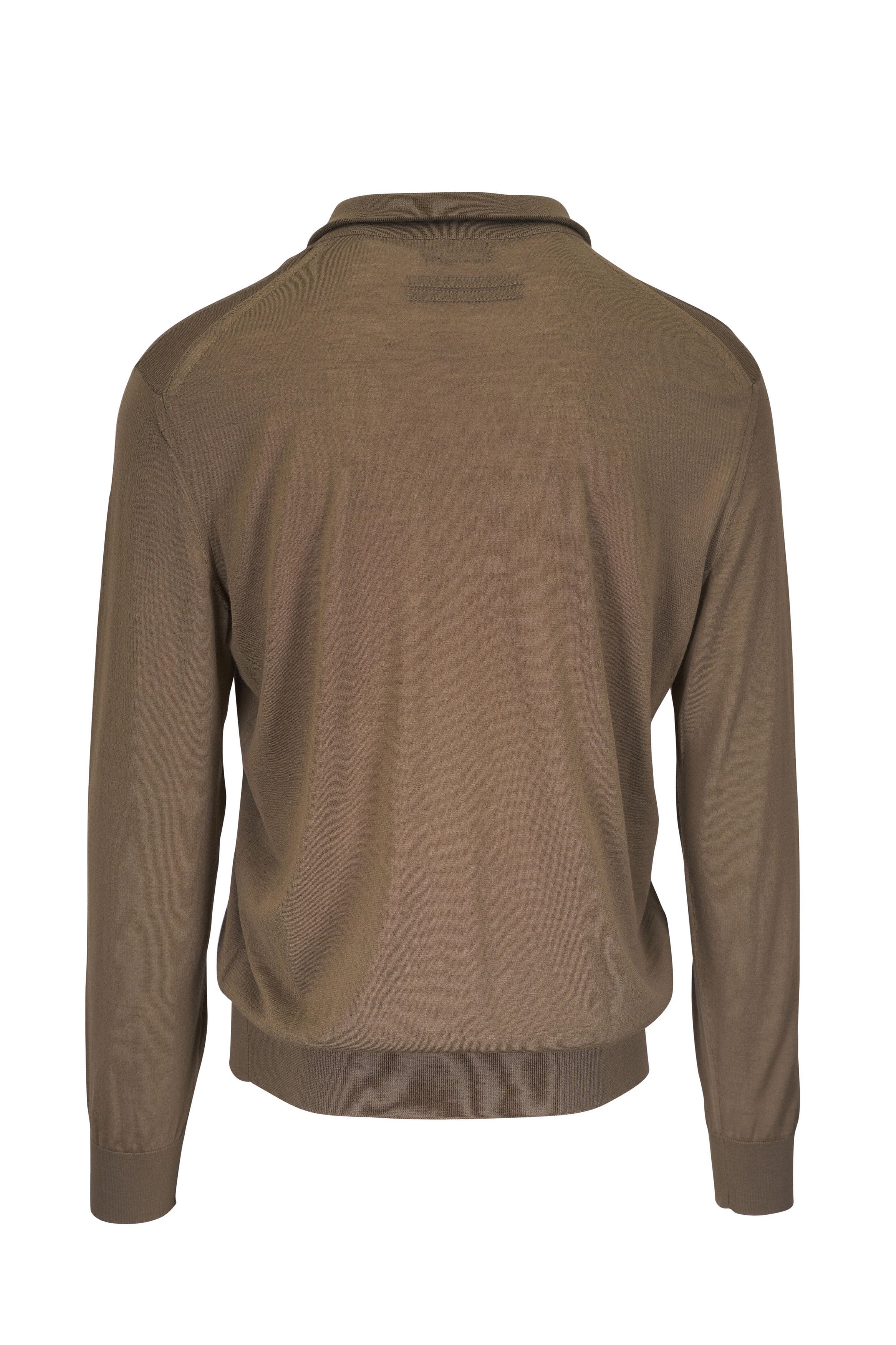 Z Zegna o1mtch0225 Wool Quarter Zip Pullover in Green Size US M / EU 48-50 / 2 - 2 Thumbnail