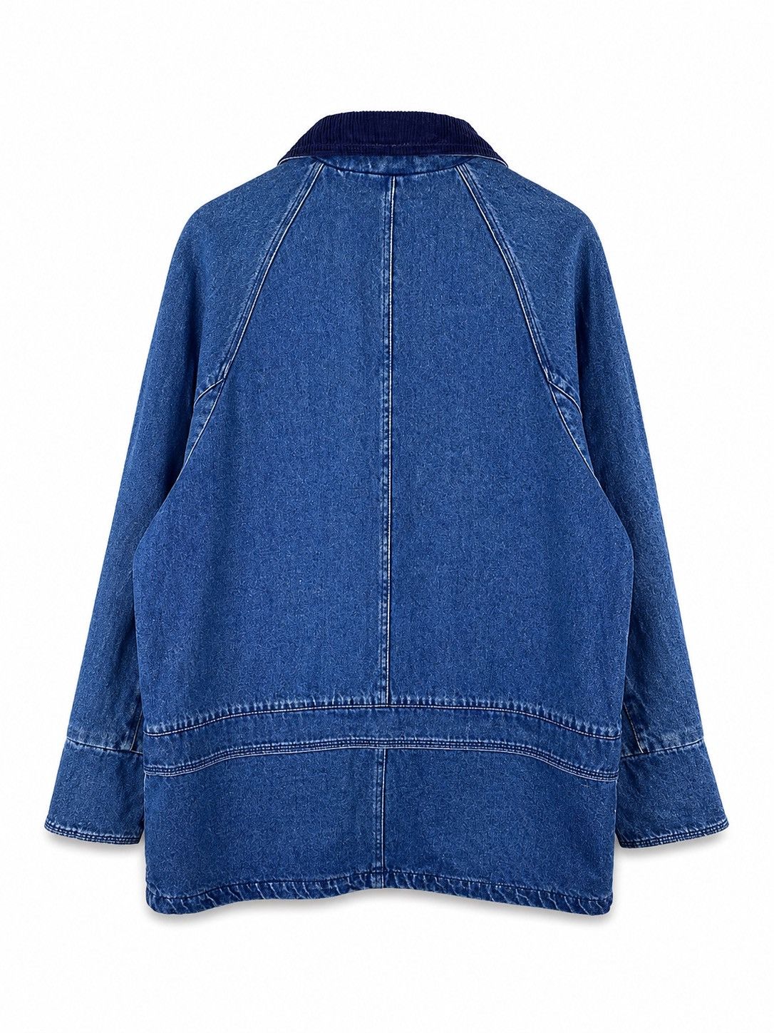 Basic Editions Vintage Basic Editions Denim Jacket Plaid Corduroy Collar Size US M / EU 48-50 / 2 - 2 Thumbnail