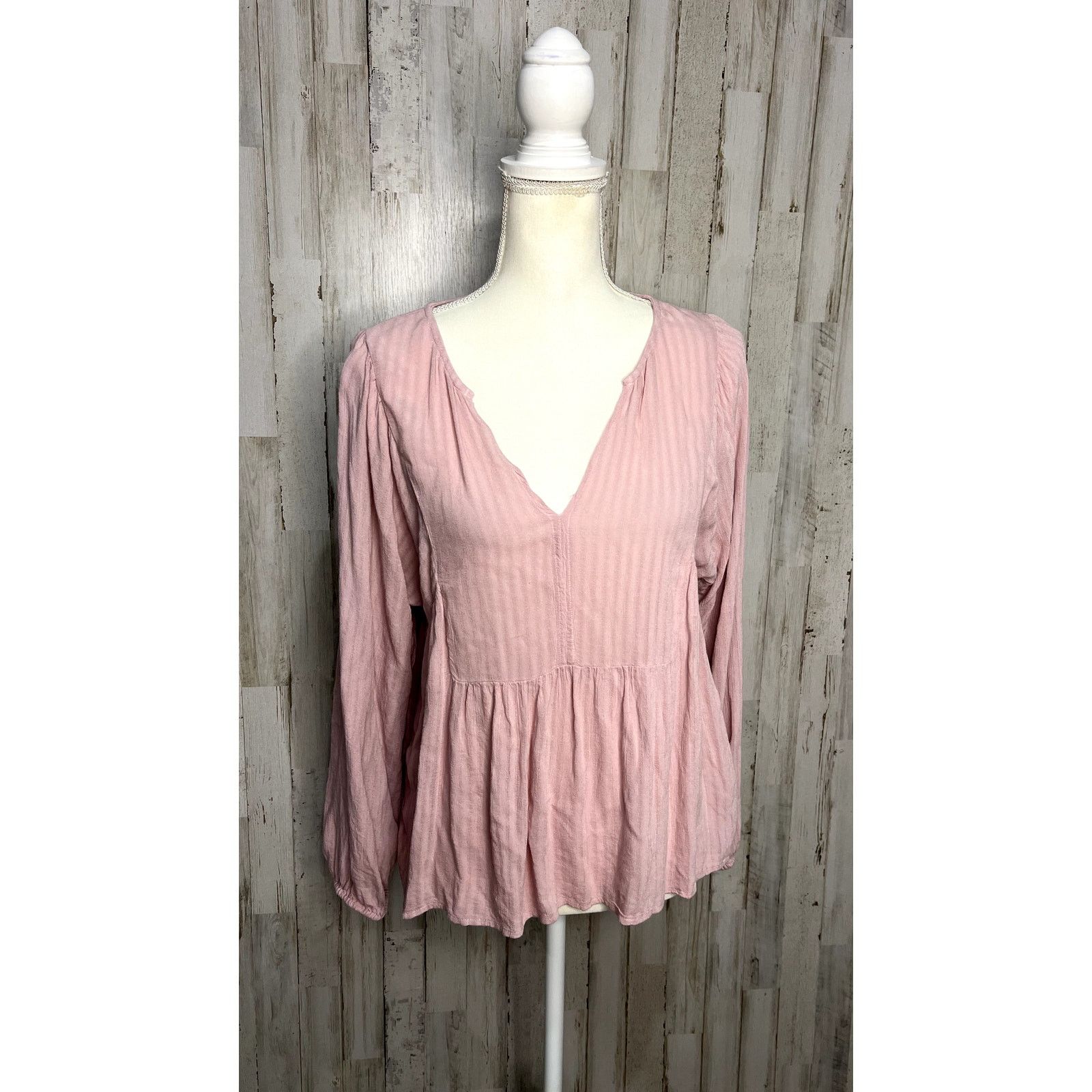 Velvet Velvet Women's Pink Striped Peplum Blouse Size Small Size S / US 4 / IT 40 - 2 Thumbnail