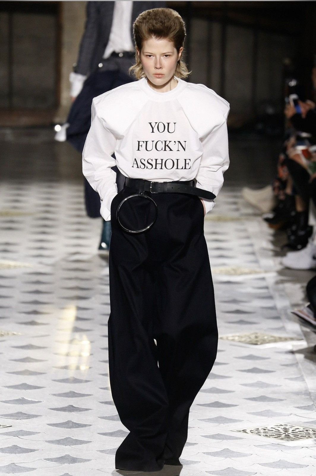 SSENSE × Vetements “You Fuck'n Asshole” Football Shoulder T-Shirt