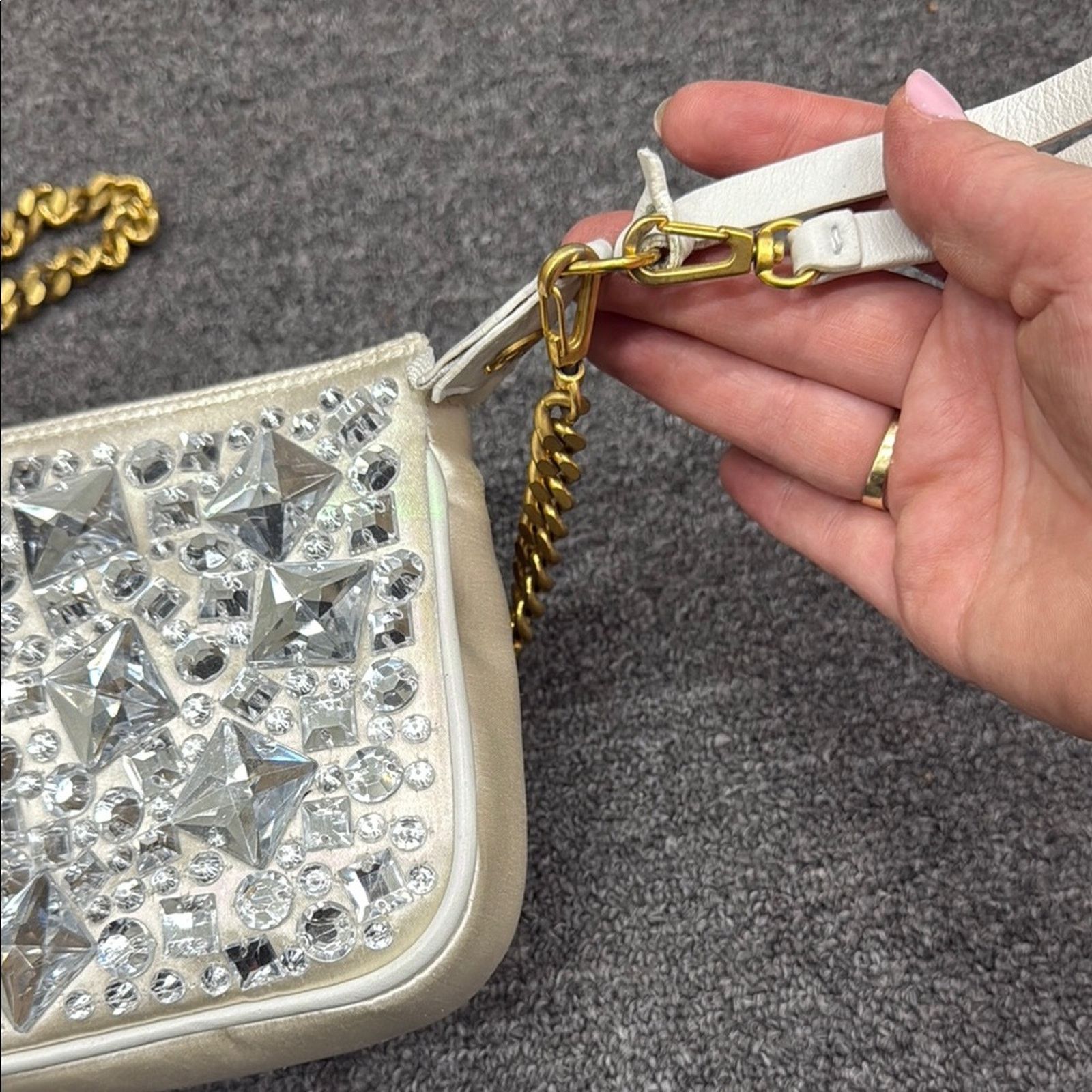 Blumarine NWT Blumarine Gold Chain Embellished Women's Shoulder Bag Size ONE SIZE - 4 Thumbnail