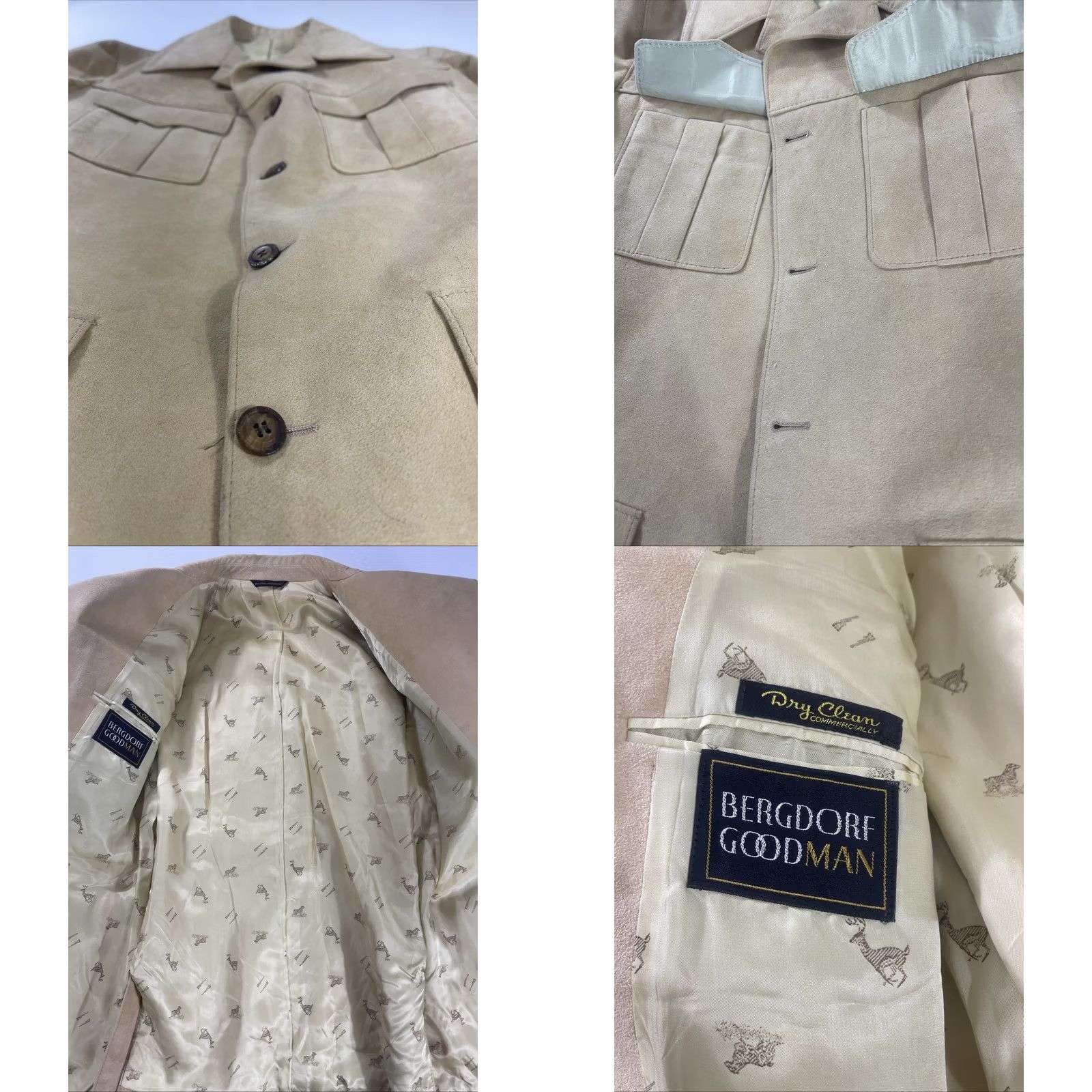 Bergdorf Goodman VINTAGE Bergdorf Goodman 43 LONG Jacket Suede Belted Desert Sand 60s 70s Union Size US M / EU 48-50 / 2 - 8 Thumbnail