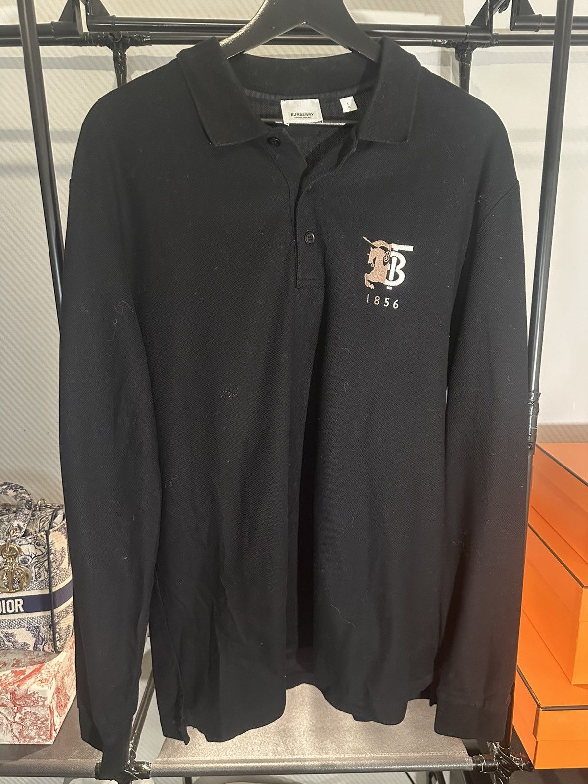 Burberry Burberry TB 1856 Equestrian Knight Embroidered Long-Sleeve Size US L / EU 52-54 / 3 - 1 Thumbnail