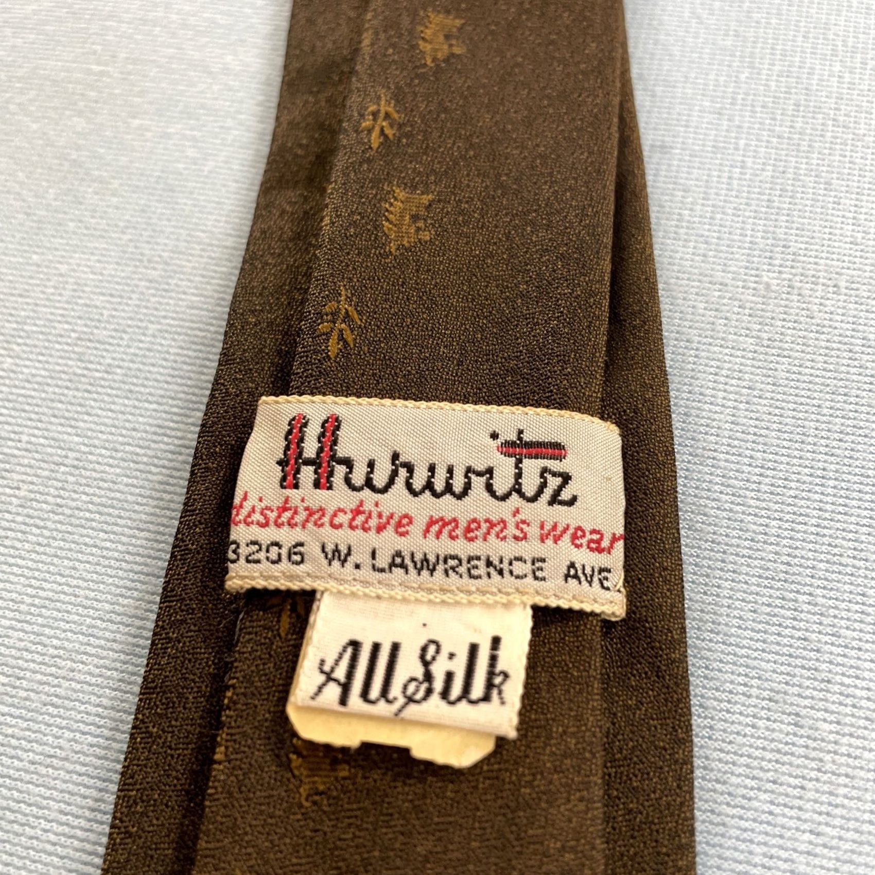 MCM vtg Hurwitz Silk Tie Distinctive Mens Slim MCM Deco Medallion Brown 2x57 Capsule Necktie Size ONE SIZE - 4 Thumbnail