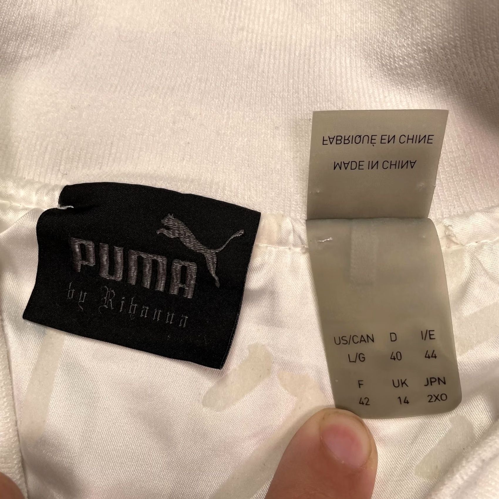Puma Puma by Rihanna Jacket Mens Large White Kanji Track Bomber Full Zip Size US L / EU 52-54 / 3 - 2 Thumbnail