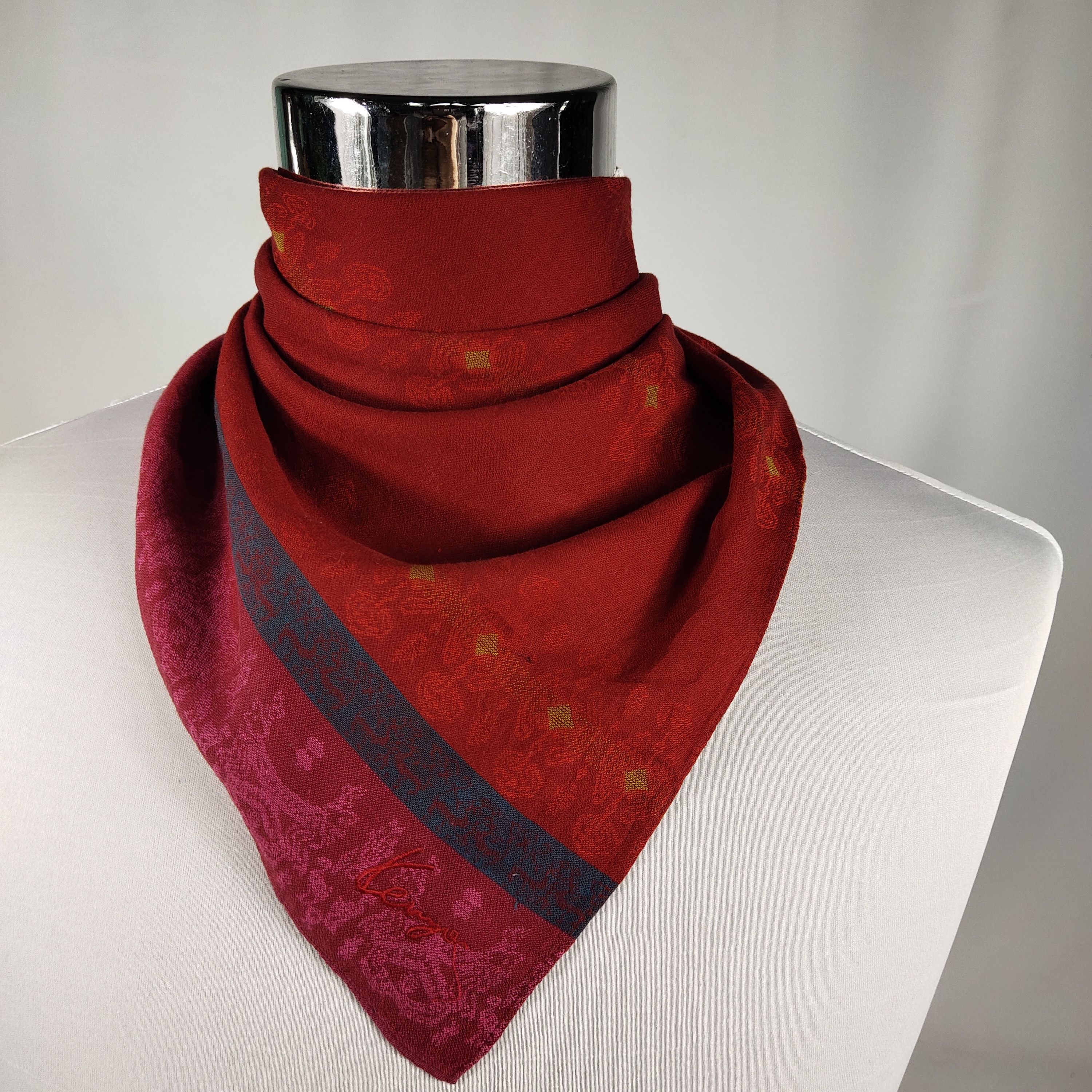 Kenzo × Vintage Kenzo Handkerchief / Neckerchief / Bandana FZ033 Size ONE SIZE - 1 Thumbnail