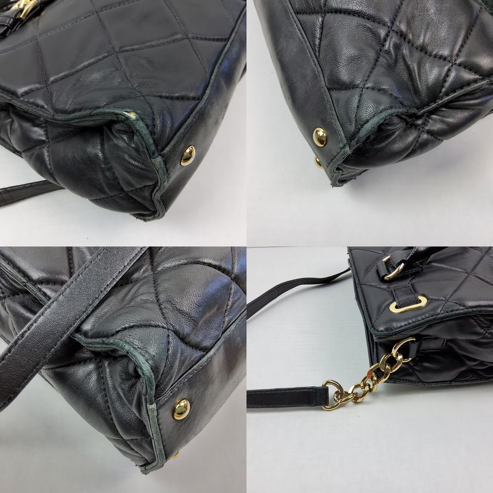 Michael Kors Michael Kors MK Quilted Shoulder Handbag Purse Bag Leather Black Women Purposed MK Shoulder Bag Size ONE SIZE - 9 Thumbnail
