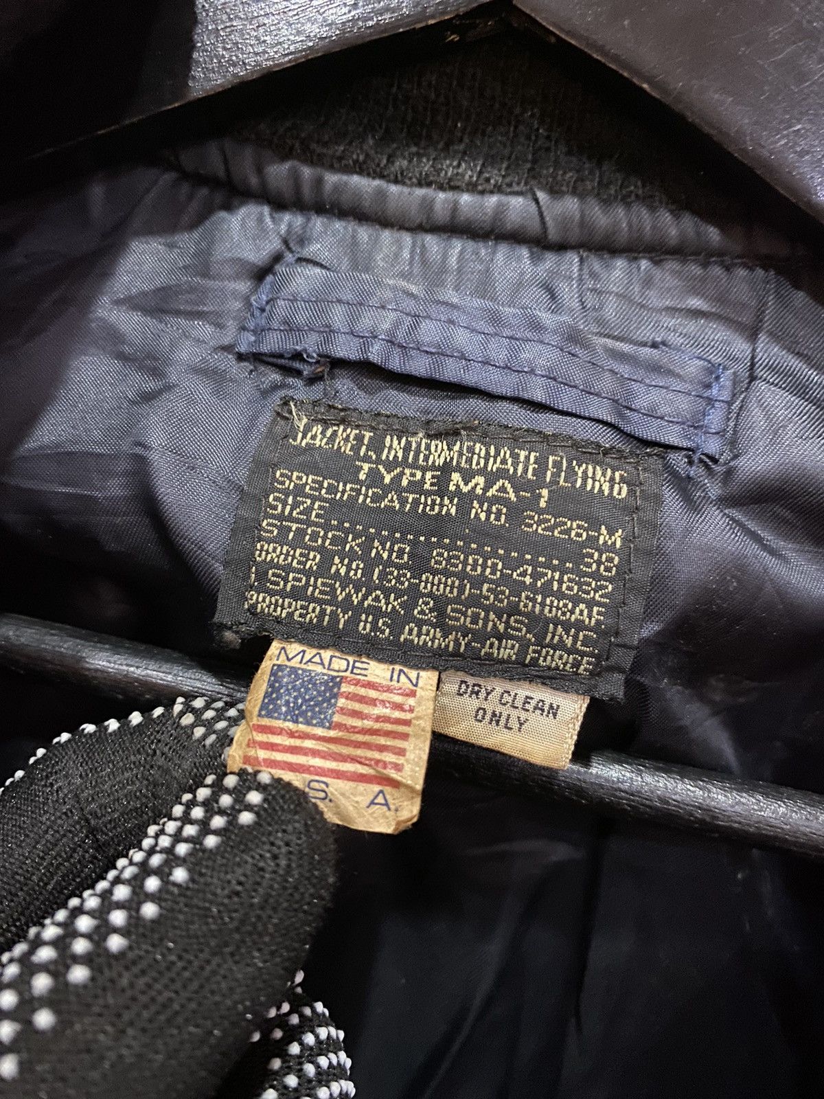 I. Spiewak And Sons Vintage U.S. Army Air Force MA-1 Flight Jacket Made In USA Size US M / EU 48-50 / 2 - 11 Thumbnail