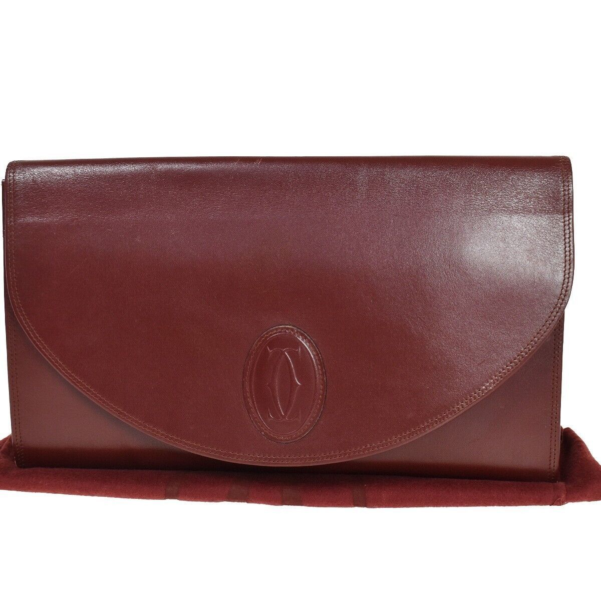 image of Cartier Must De Clutch Bag in Red, Women's