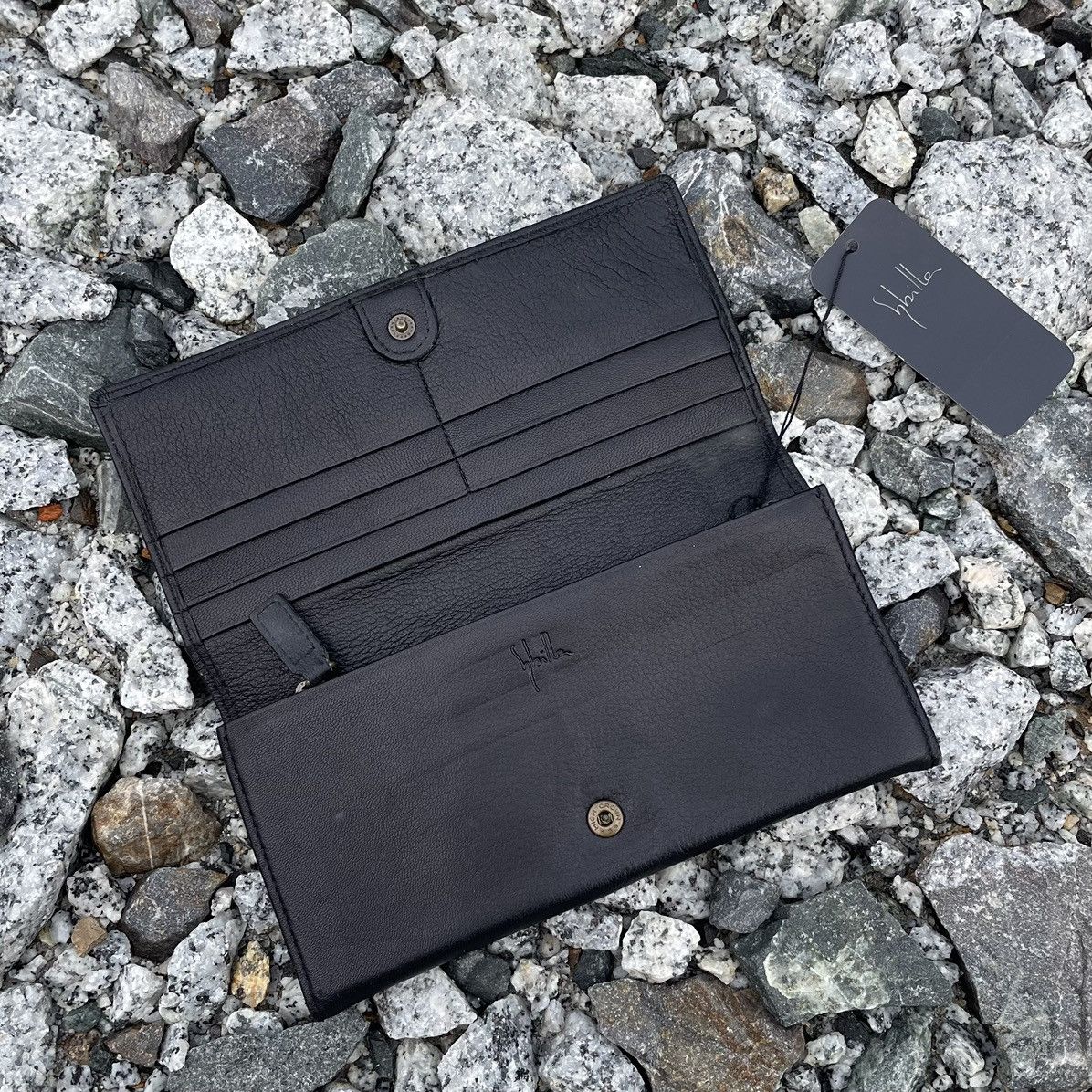 Leather Shilla Black Soft Leather Long Wallet Size ONE SIZE - 7 Thumbnail