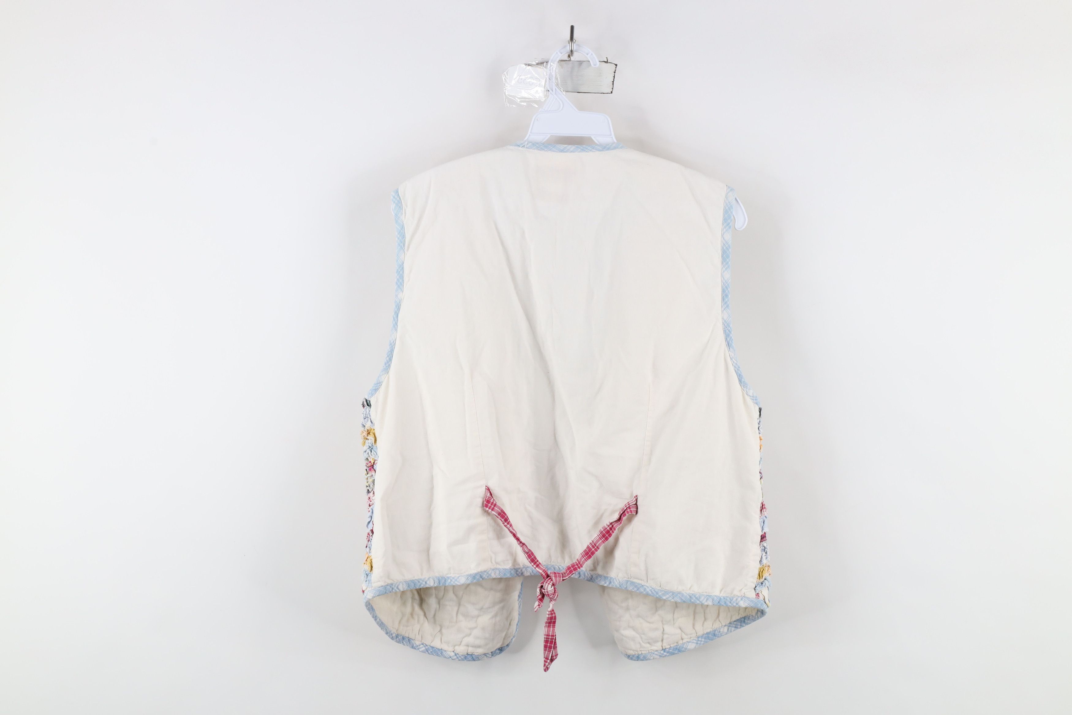 Vintage Vintage 90s Streetwear Ruffled Quilt Open Front Vest Jacket Size XL / US 12-14 / IT 48-50 - 11 Thumbnail