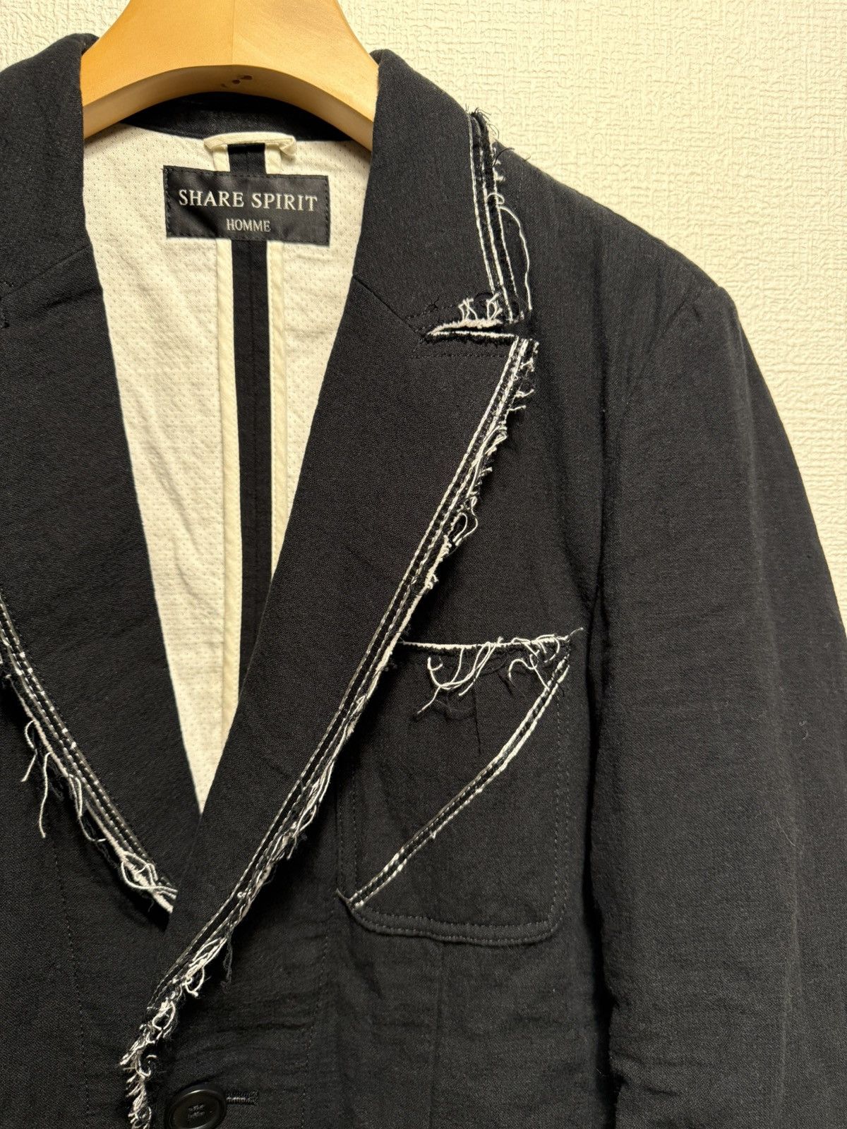 Share Spirit Homme Share Spirit HOMME FRINGED EDGES BLAZER JACKET DAMAGE Size M / US 6-8 / IT 42-44 - 4 Thumbnail