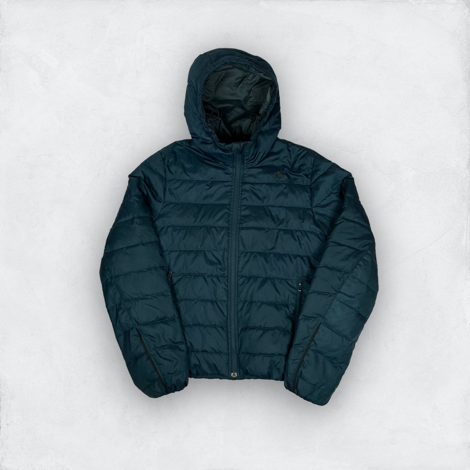Adidas Adidas Mens Teal Long Sleeve Full Zip Hooded Puffer Jacket S Size US S / EU 44-46 / 1 - 1 Thumbnail