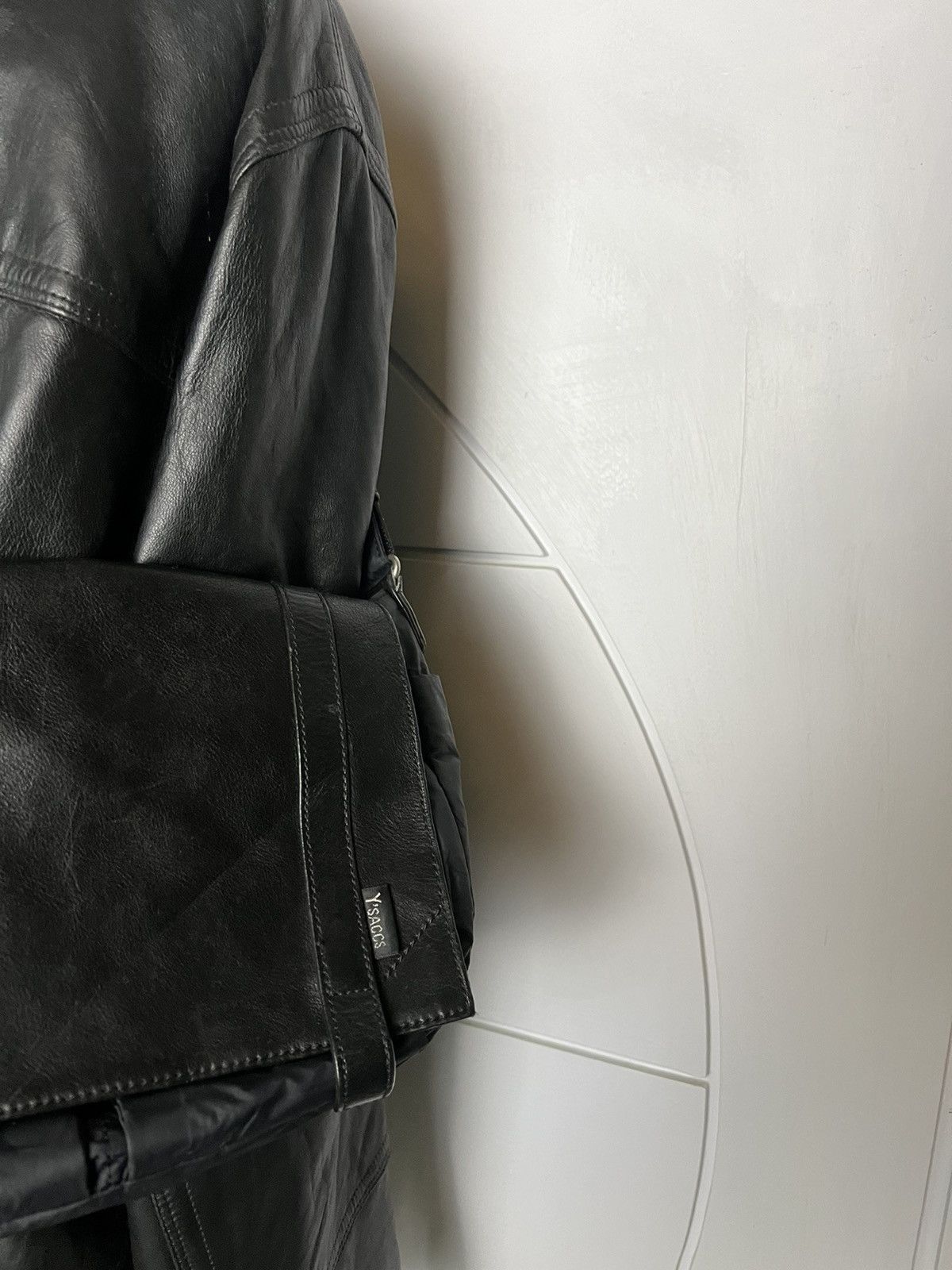 Y's × Yohji Yamamoto YOHJI YAMAMOTO LEATHER NYLON SLING BAG Size ONE SIZE - 3 Thumbnail