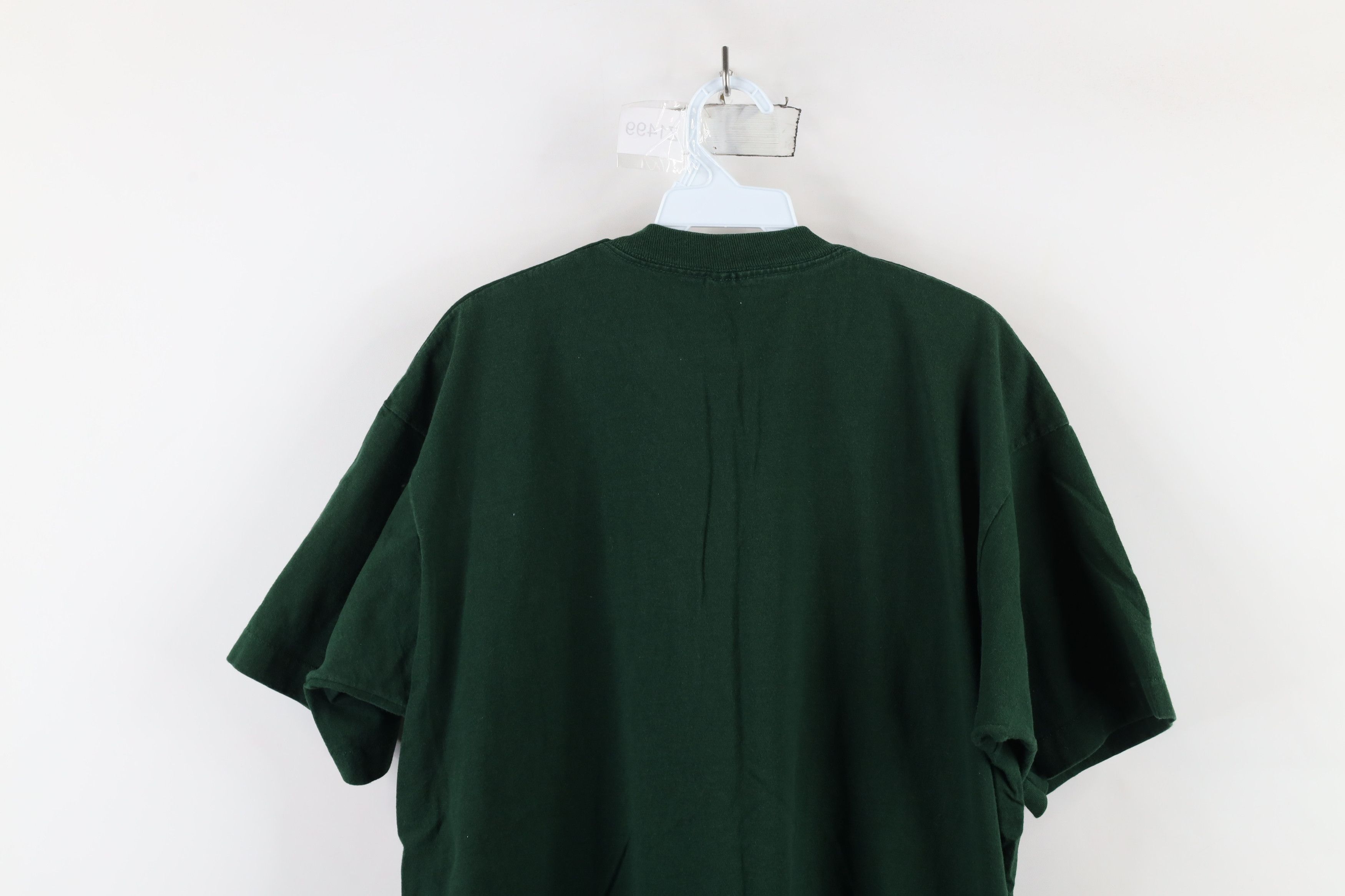 Vintage Vintage 90s Streetwear Heavyweight Cotton T-Shirt Green USA Size US XL / EU 56 / 4 - 10 Thumbnail