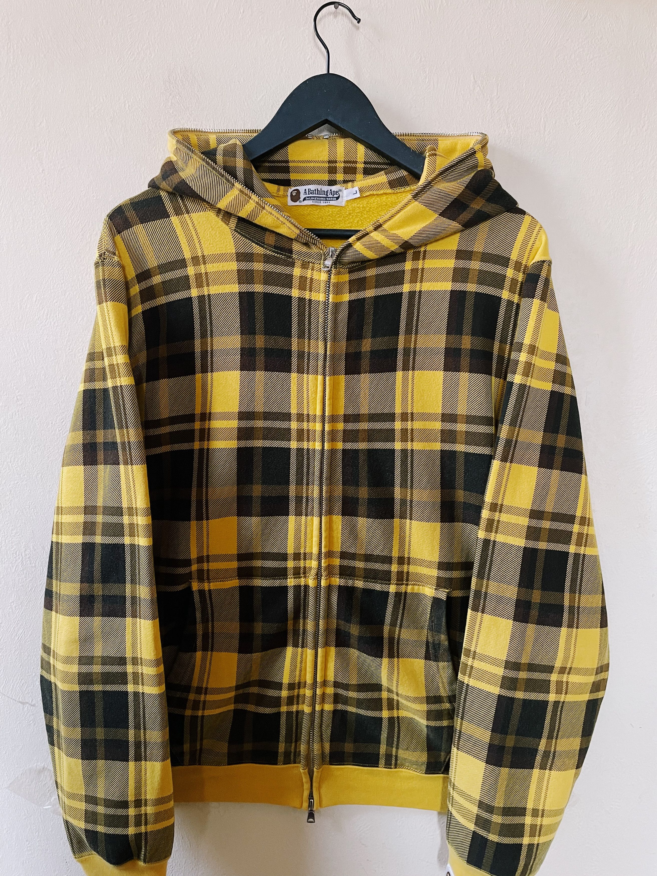 Bape Vintage Y2K Bape A Bathing Ape Check Plaid Full zip Hoodie