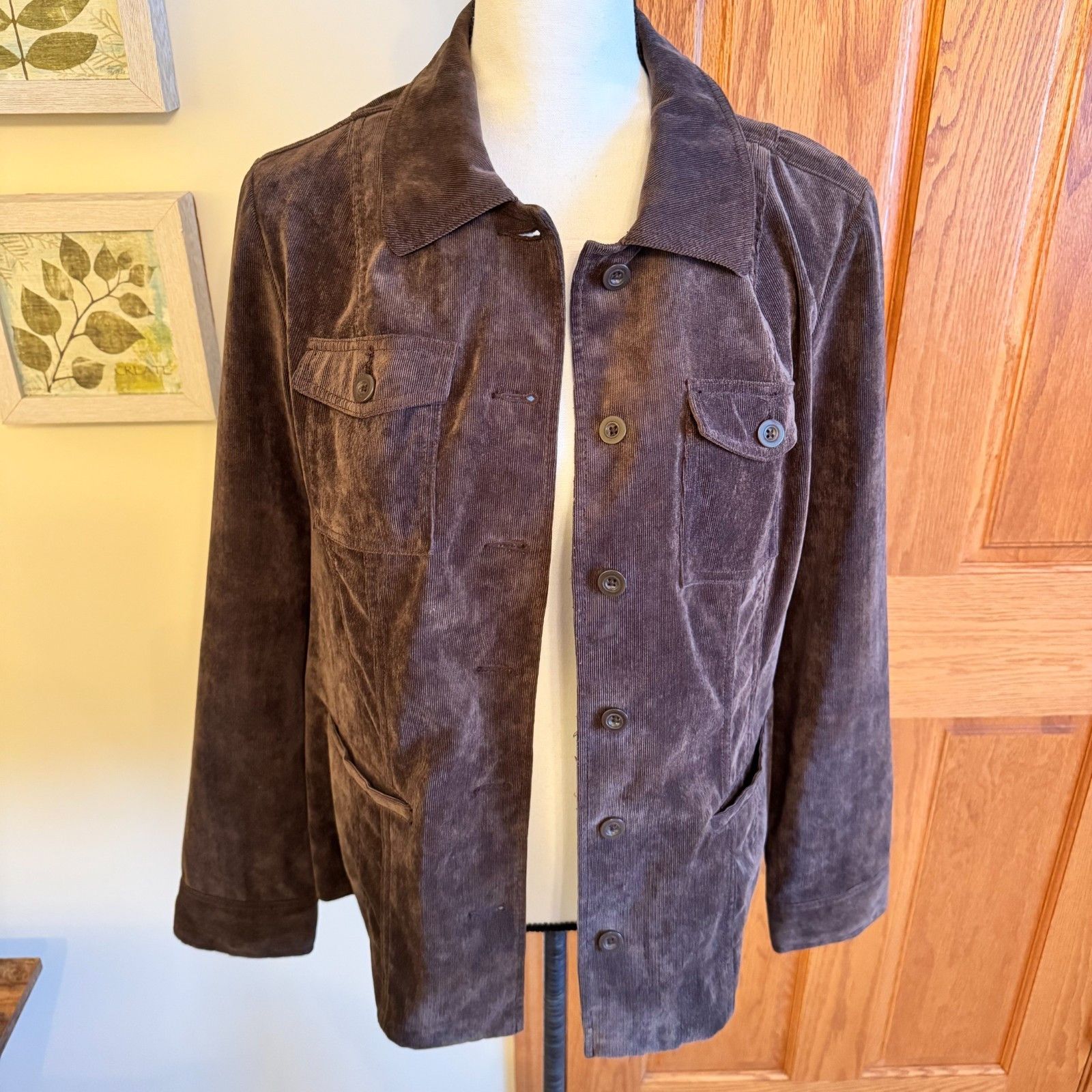 Croft & Barrow Croft & Barrow Jacket Womens M Brown Corduroy Blazer Button Size M / US 6-8 / IT 42-44 - 2 Thumbnail