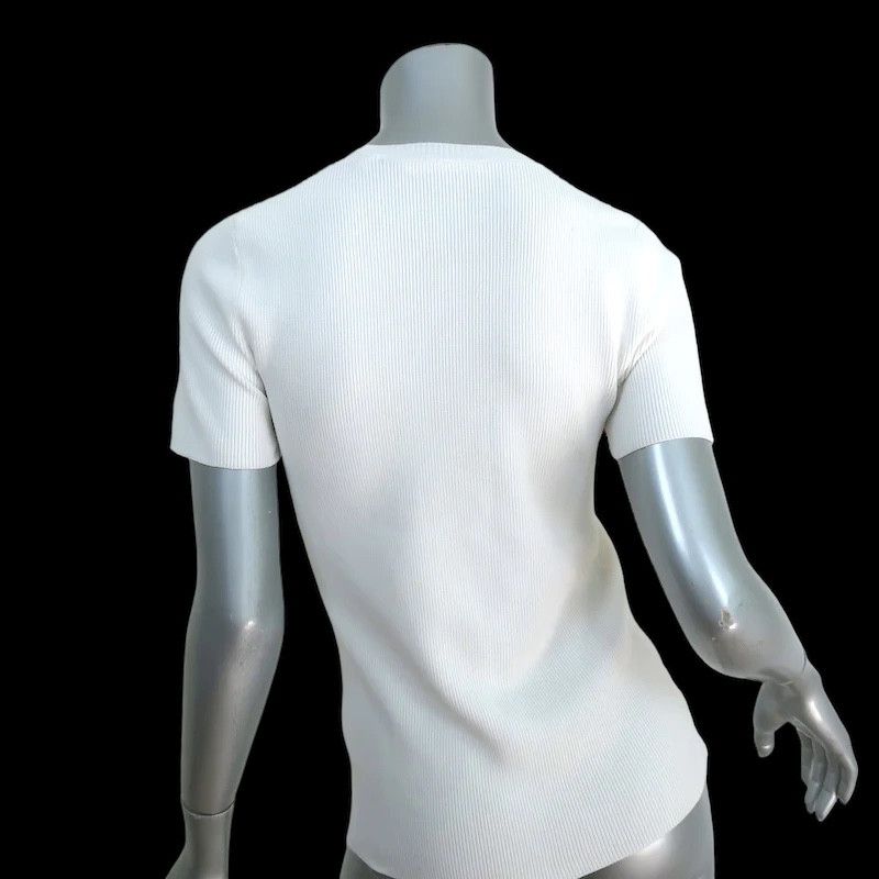 Helmut Lang RIBBED KNIT BODYFIT ZIPPERNECK S/S Size XS / US 0-2 / IT 36-38 - 4 Thumbnail
