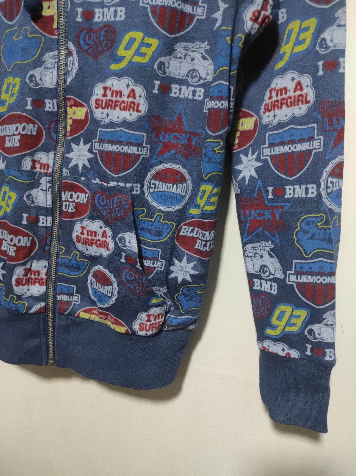 Japanese Brand Blue Moon Blue Reversibel zip Fur hoodie LGB ifsix style Size US XS / EU 42 / 0 - 6 Thumbnail
