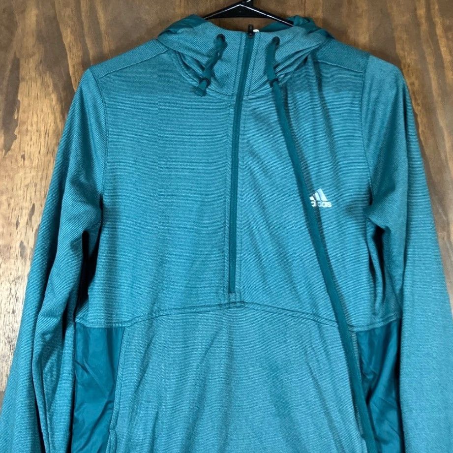 Adidas Adidas Womens Sweatshirt Green Climawarm Tech 1/2 Zip Pullover Hoodie Large Size L / US 10 / IT 46 - 2 Thumbnail