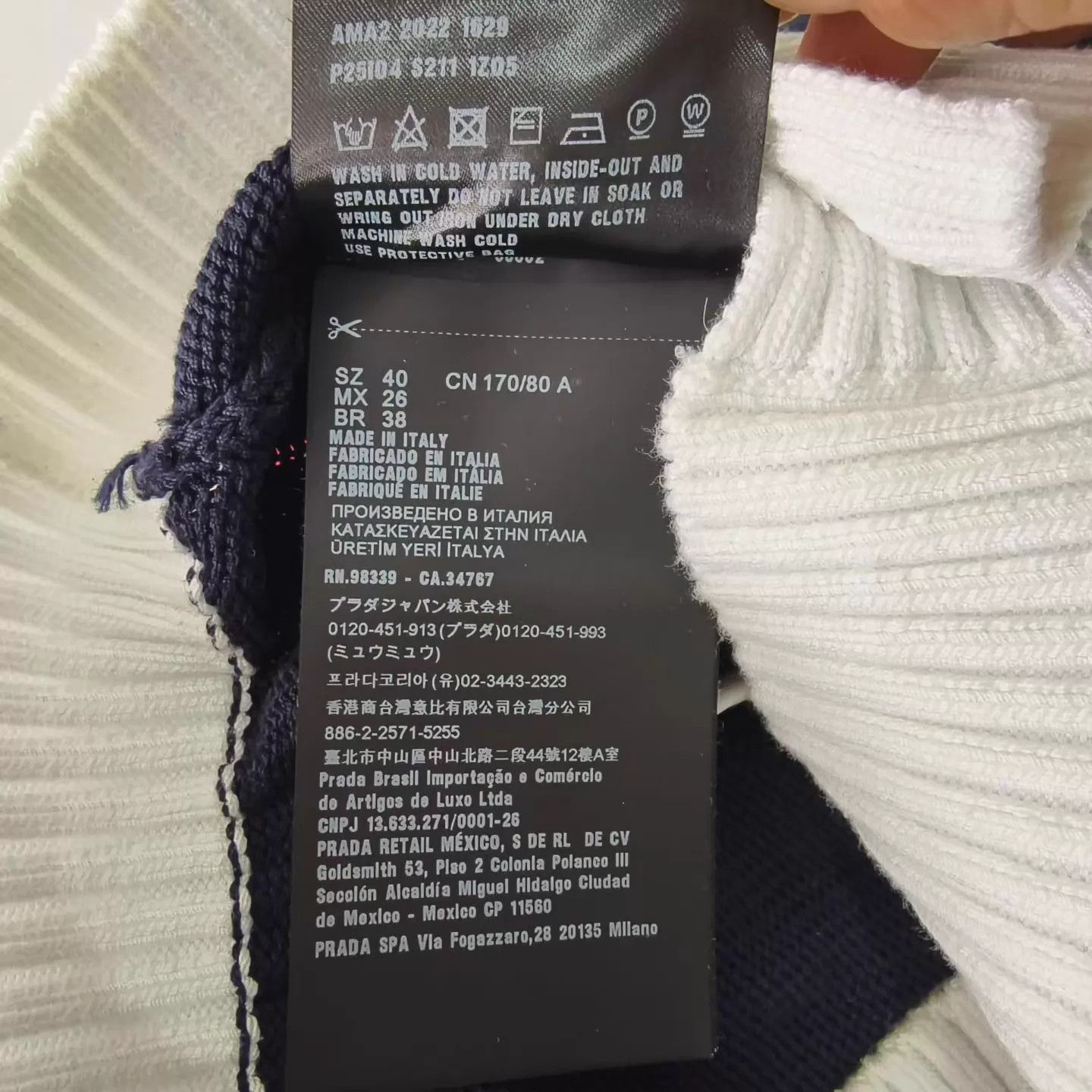 Prada Prada side shield logo Jang Won-Young black knit cardigan Size S / US 4 / IT 40 - 5 Thumbnail