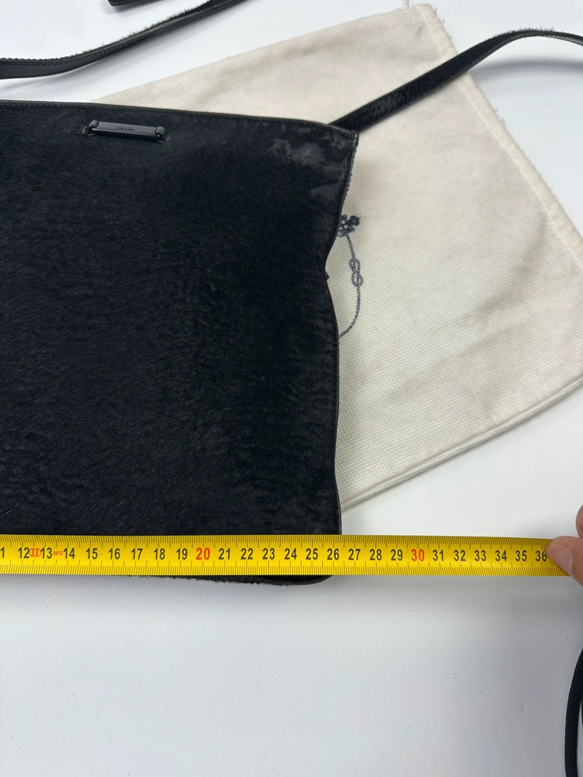 Prada Prada Milano 90’s Leather Fur Black Flat CrossBody Bag Size ONE SIZE - 17 Thumbnail