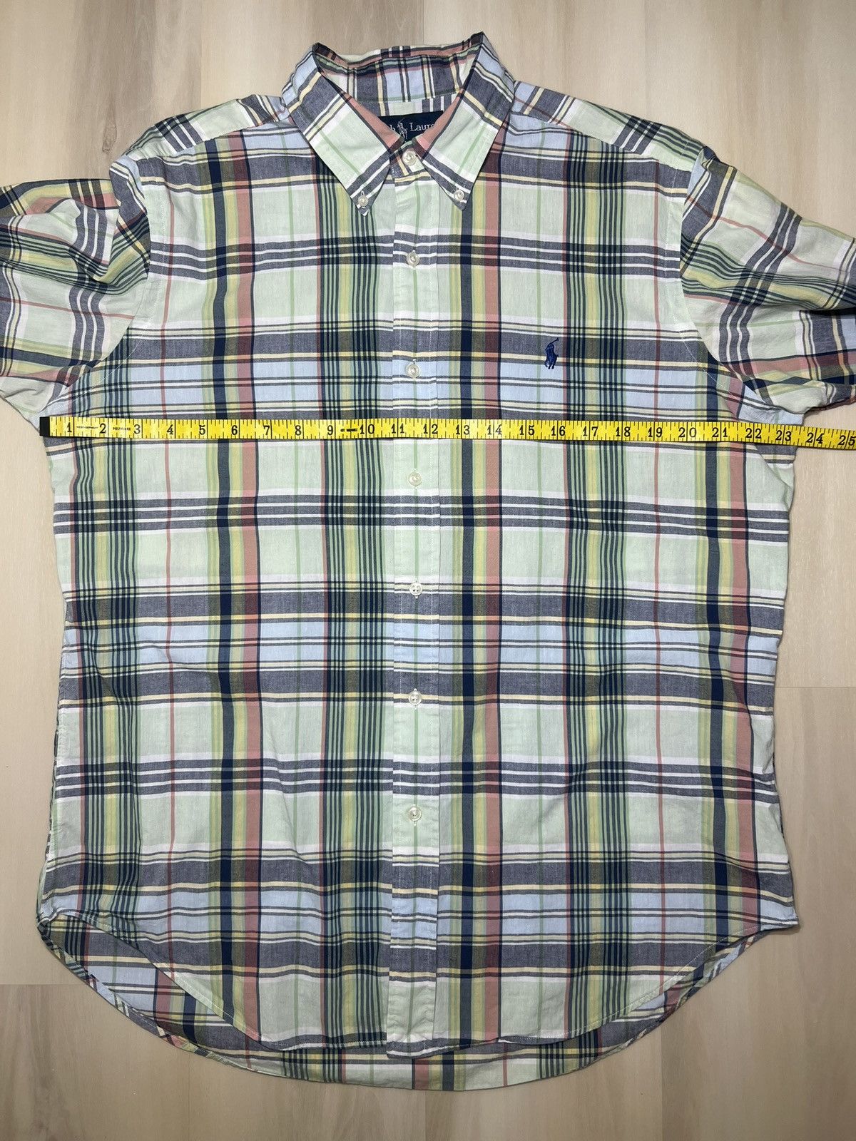 Polo Ralph Lauren Polo Ralph Lauren Shirt Mens L Green Blue Plaid Short Sleeve Size US L / EU 52-54 / 3 - 6 Thumbnail