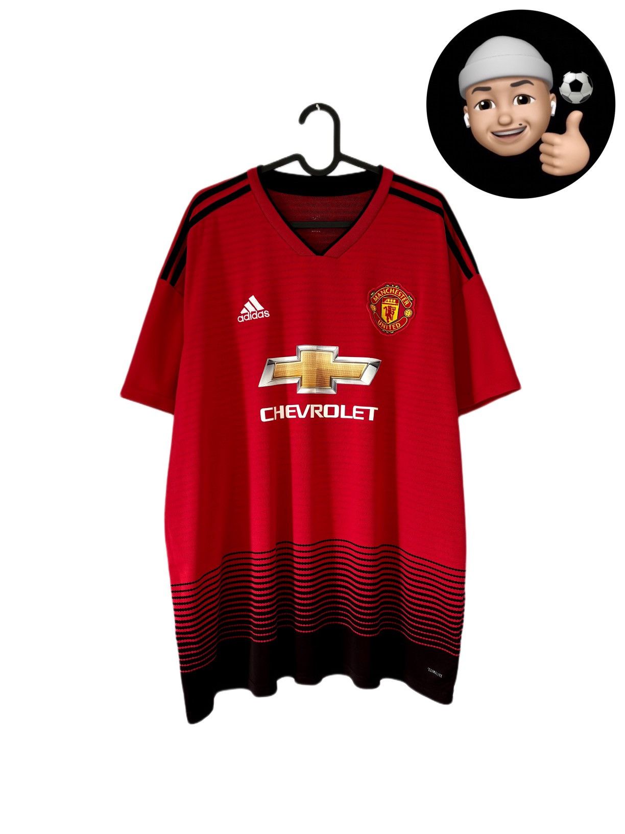 Adidas 2018 2019 Manchester United Adidas Home Kit Soccer Jersey MU Size US XXL / EU 58 / 5 - 1 Thumbnail