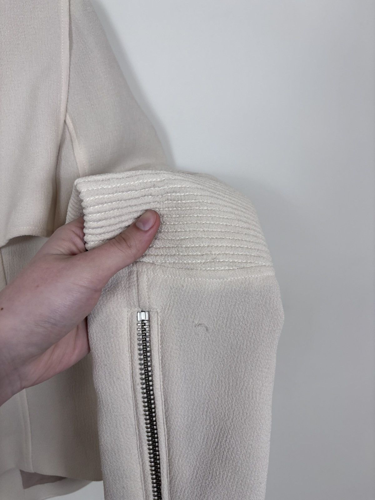 Aritzia Wilfred Aritzia Montesson Women’s Beige Ivory Moto Jacket Size S / US 4 / IT 40 - 23 Thumbnail