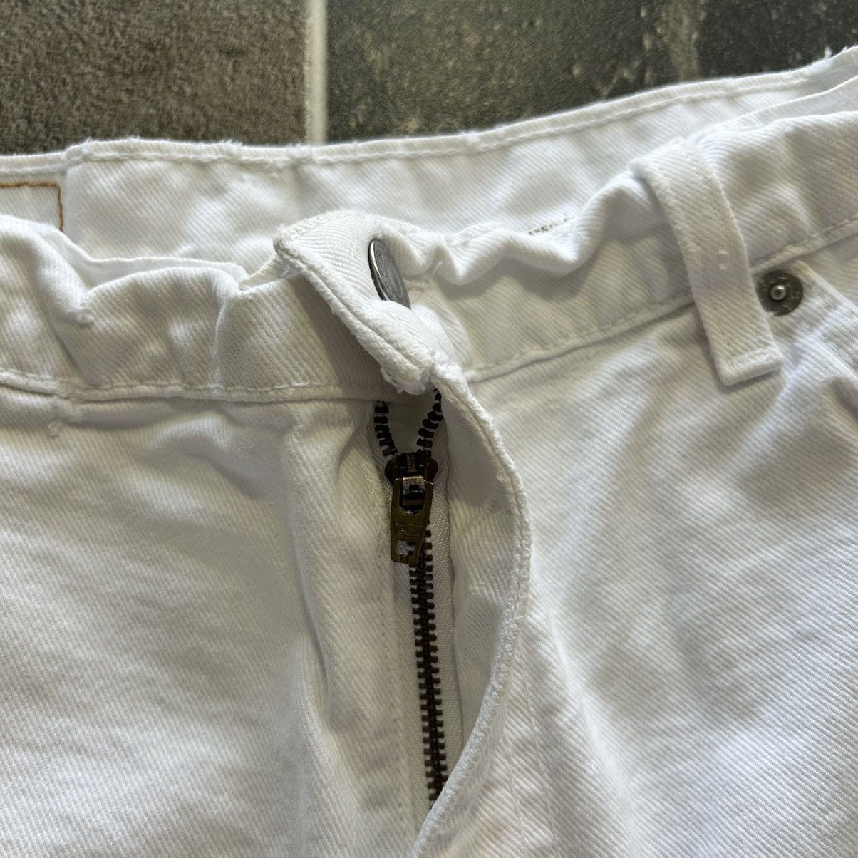 Levi's Vintage 90s Levi’s Orange Tabs White Denim Shorts Size 31" - 2 Thumbnail