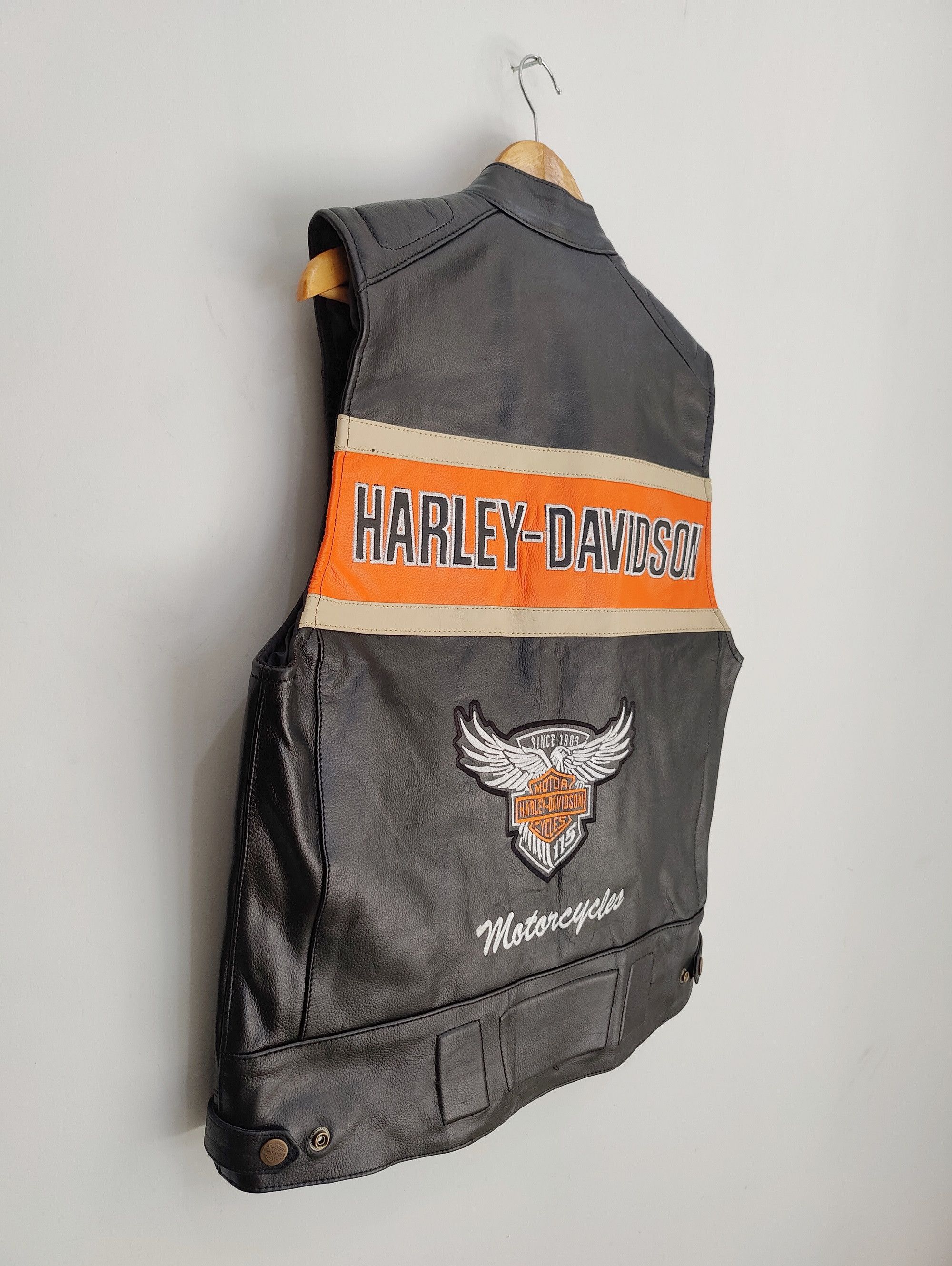 Harley Davidson Harley Davidson Leather Vest Streetwear Racing Size US XL / EU 56 / 4 - 2 Thumbnail