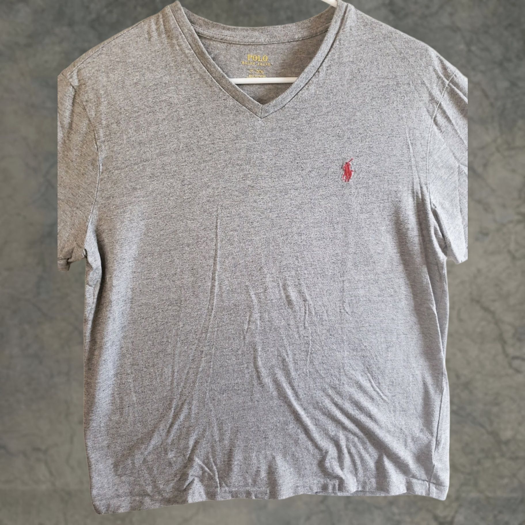 Polo Ralph Lauren Polo Ralph Lauren T-Shirt Short Sleeve Mens Medium Gray V Neck Cotton Logo Polo Player & Pony Classic All Seasons Shirt Size US M / EU 48-50 / 2 - 1 Thumbnail