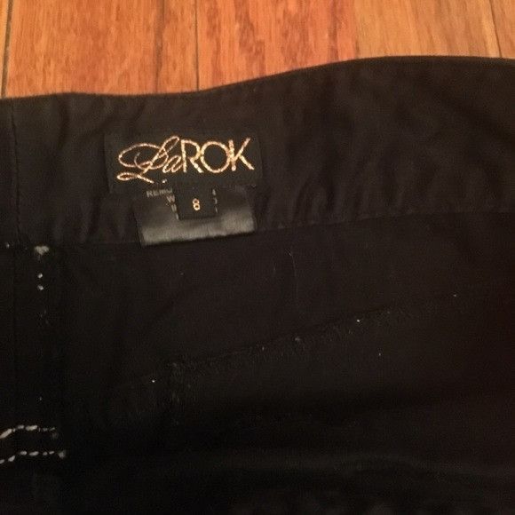 Other Vintage LaRok Black linen white stitched pencil skirt Size 30" / US 8 / IT 44 - 5 Thumbnail