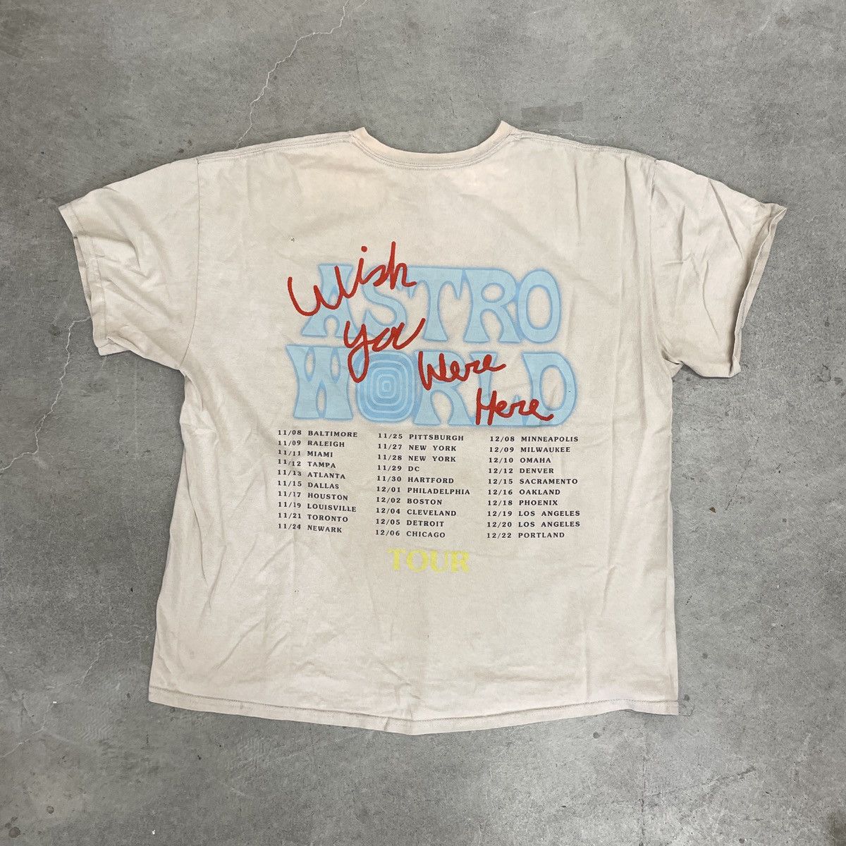 Tシャツ・カットソー Travis Scott Astroworld Tour Wish You Were Here Tee Travis Scott Astroworld Tour Wish You Were Here Tee Black