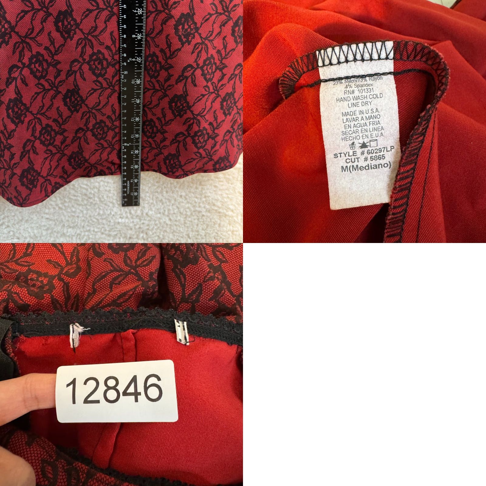 Vintage VINTAGE 90s Y2K Prom Formal Dress M Red Strapless Goth Whimsigoth Mens Girls? Size M / US 6-8 / IT 42-44 - 8 Thumbnail