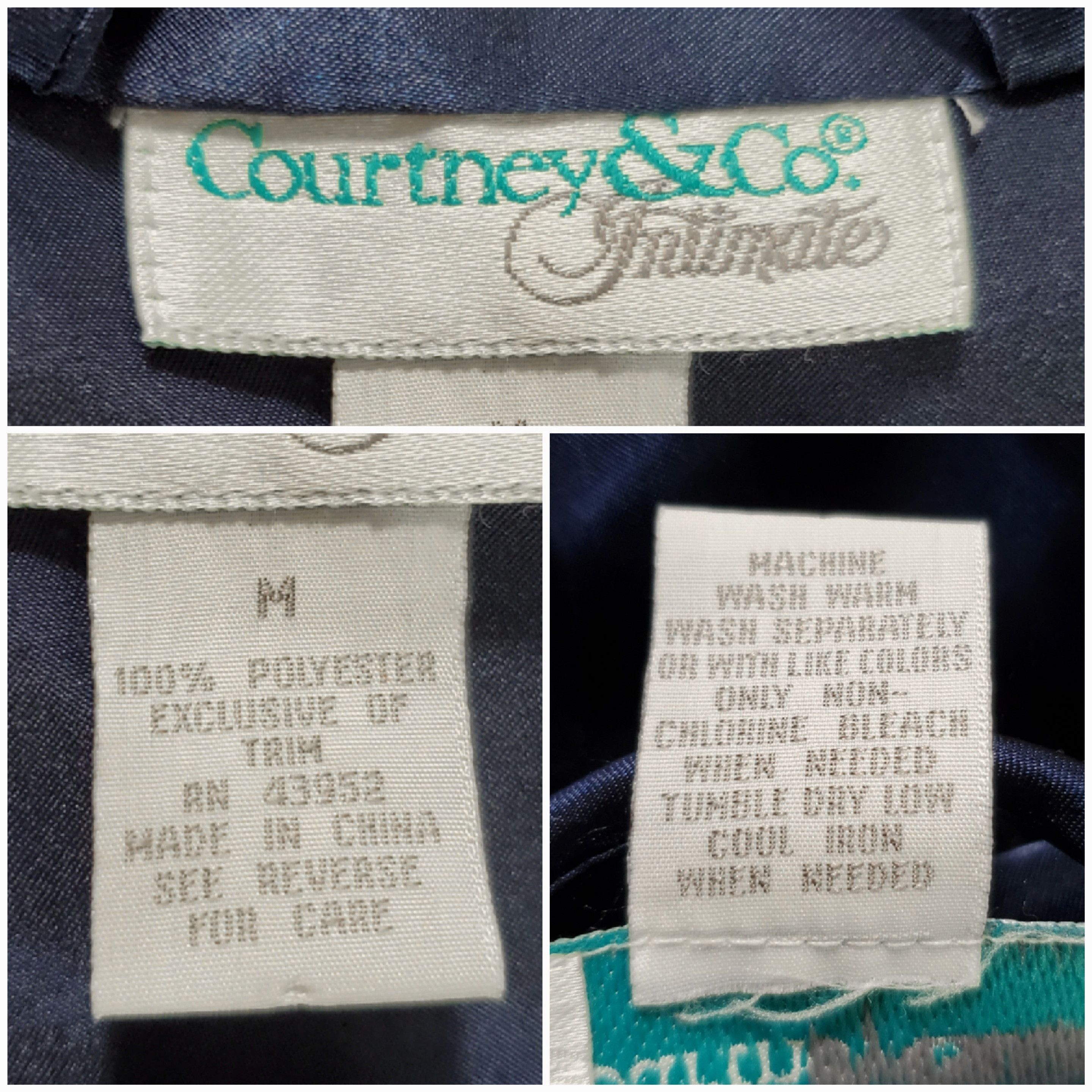 Other Courtney & Co. Size L Robe Navy Blue Satin Flower Floral Size L / US 10 / IT 46 - 11 Thumbnail